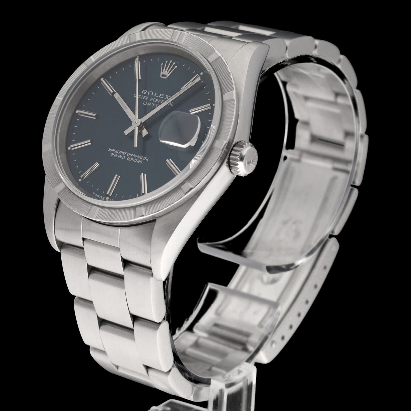 Rolex Oyster Perpetual Date 15210 (1993) - Blue dial 34 mm Steel case (4/7)