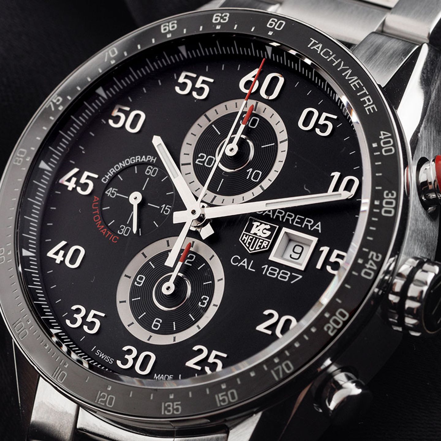 TAG Heuer Carrera Calibre 1887 CAR2A10.BA0799 (2014) - Zwart wijzerplaat 43mm Staal (3/7)