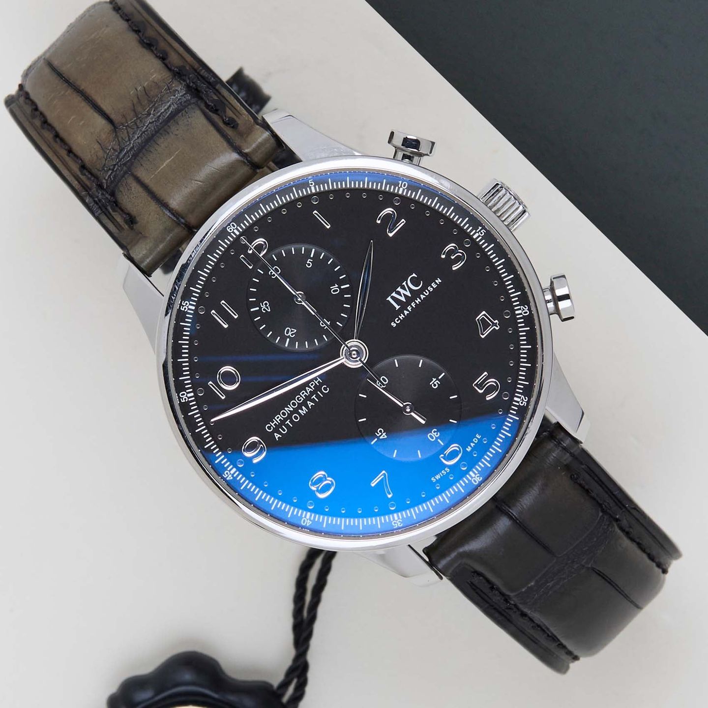 IWC Portuguese Chronograph IW371609 (2020) - Zwart wijzerplaat 41mm Staal (1/8)