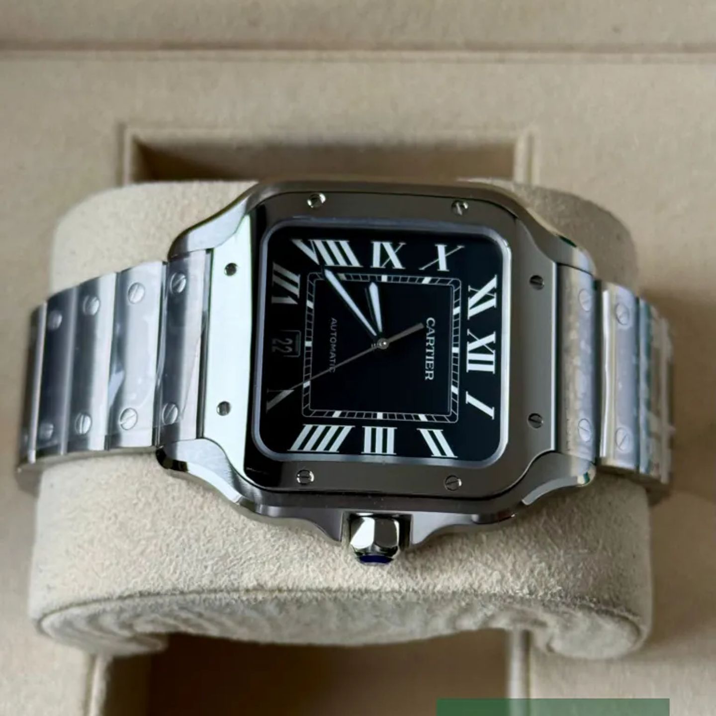 Cartier Santos WSSA0096 (2026) - Zwart wijzerplaat Staal (4/7)