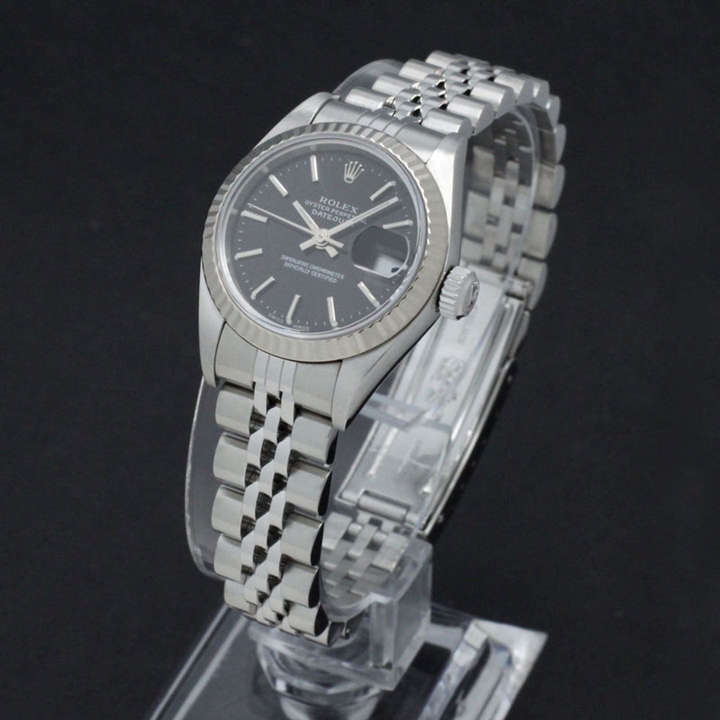 Rolex Lady-Datejust 79174 (2000) - Black dial 26 mm Steel case (2/7)