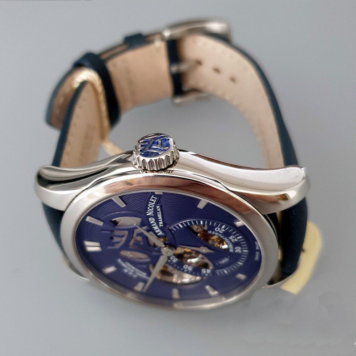 Armand Nicolet Unknown A132AAA-BU-P140BU2 (2025) - Blue dial 43 mm Steel case (5/8)