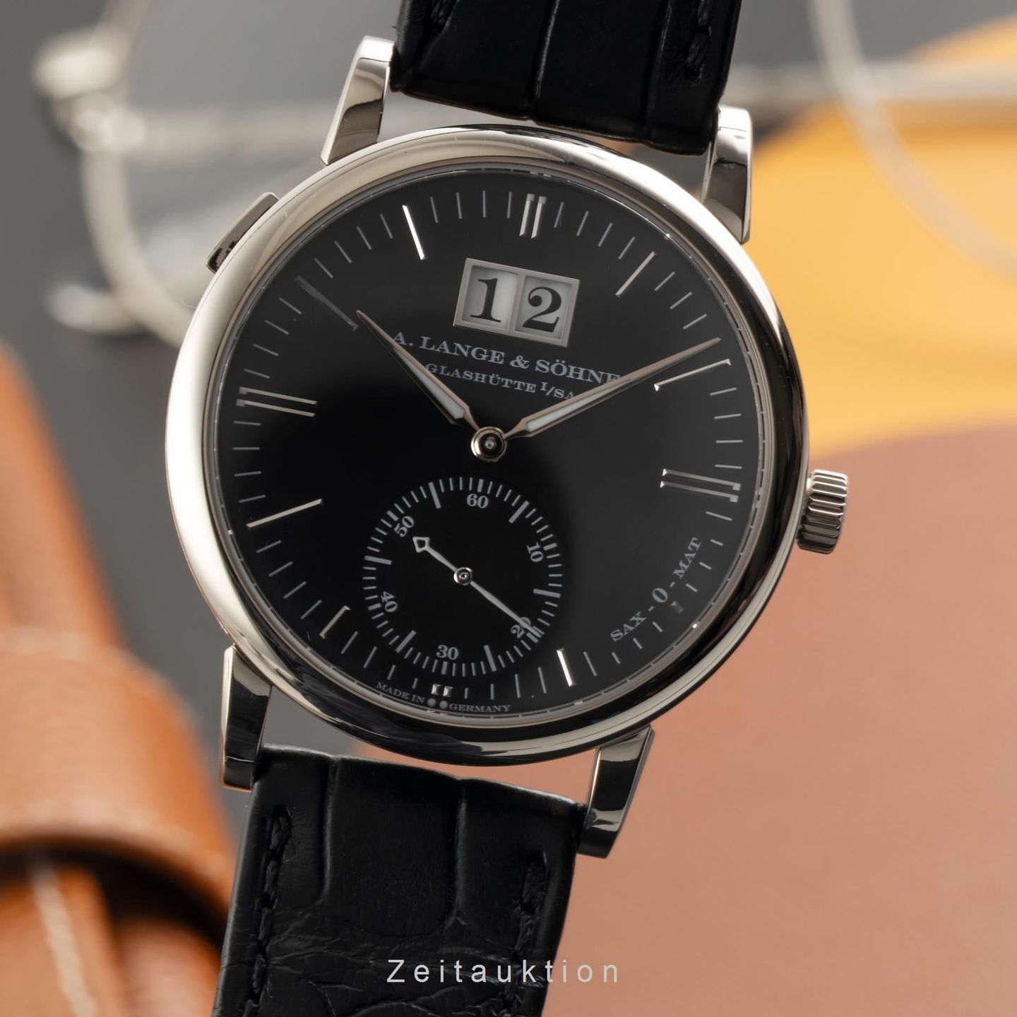 A. Lange & Söhne Langematik 308.027 (Onbekend (willekeurig serienummer)) - Zwart wijzerplaat 37mm Witgoud (1/8)