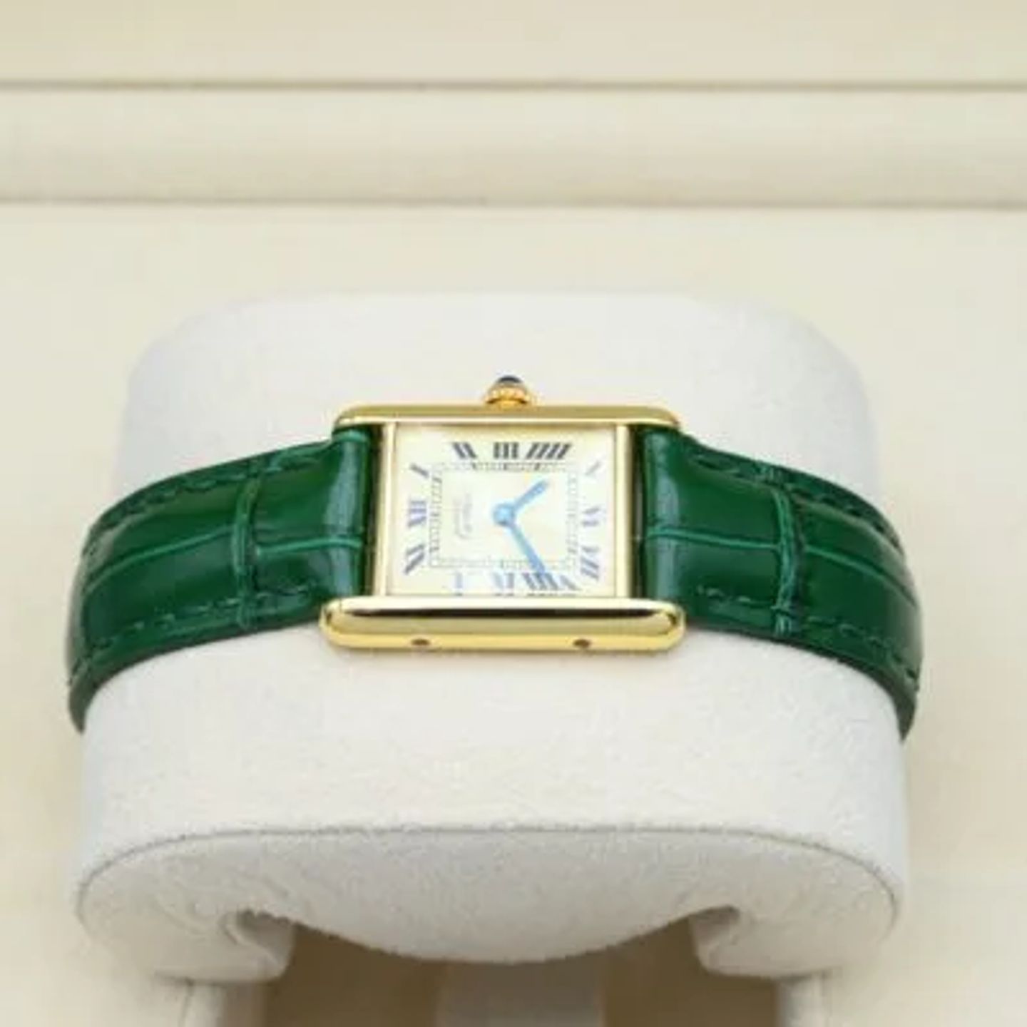 Cartier Tank Vermeil 5057001 (Unknown (random serial)) - Yellow dial 20 mm Silver case (3/8)