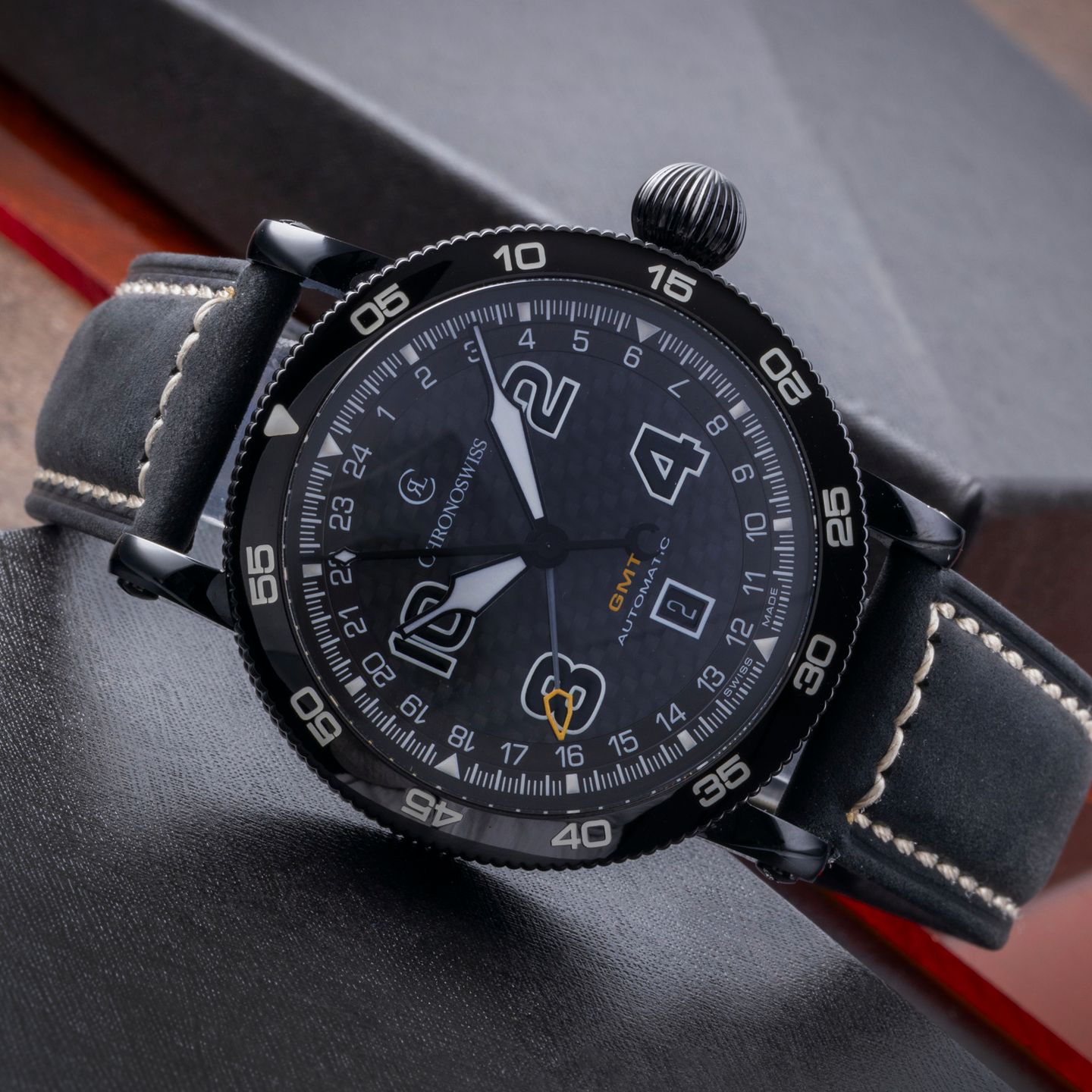 Chronoswiss Timemaster CH-2535/T1-2 (2016) - Black dial 45 mm Steel case (2/8)