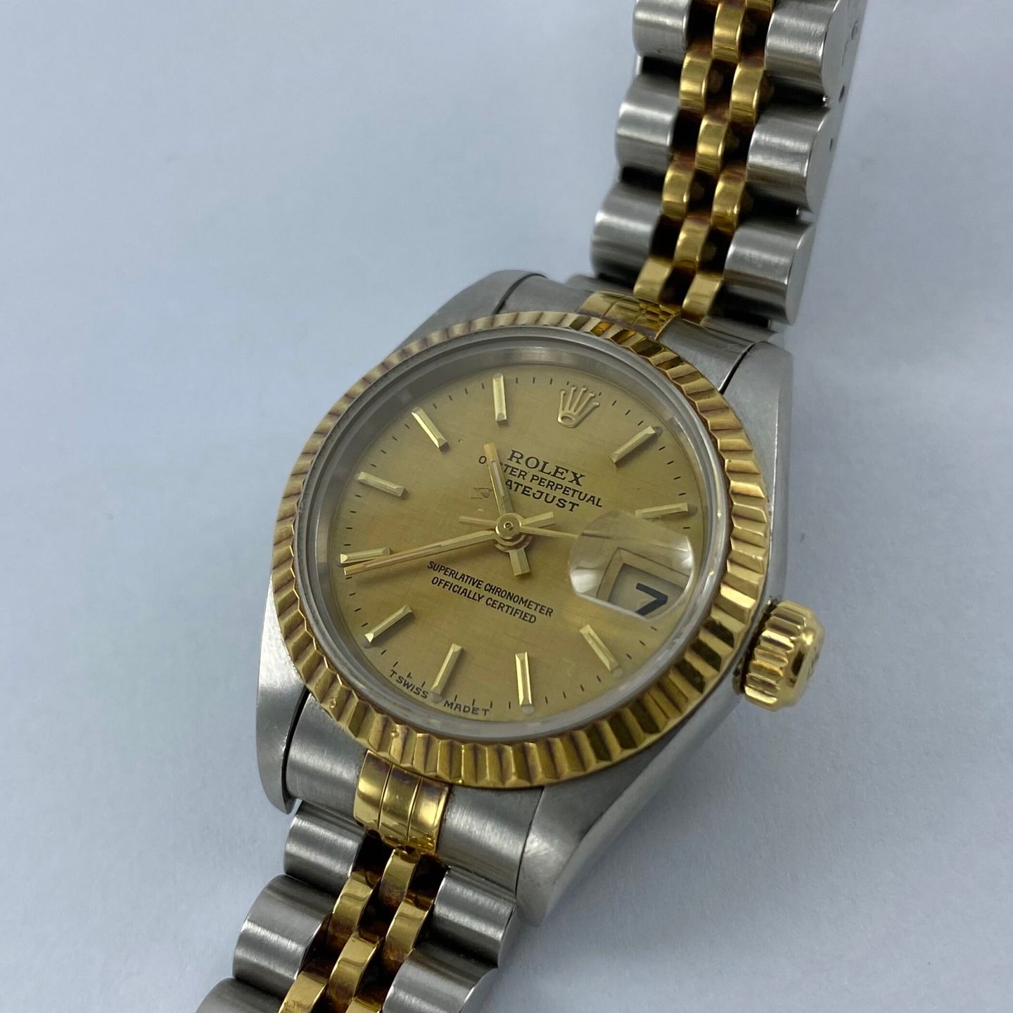 Rolex Lady-Datejust 69173 (1995) - Gold dial 26 mm Gold/Steel case (4/8)