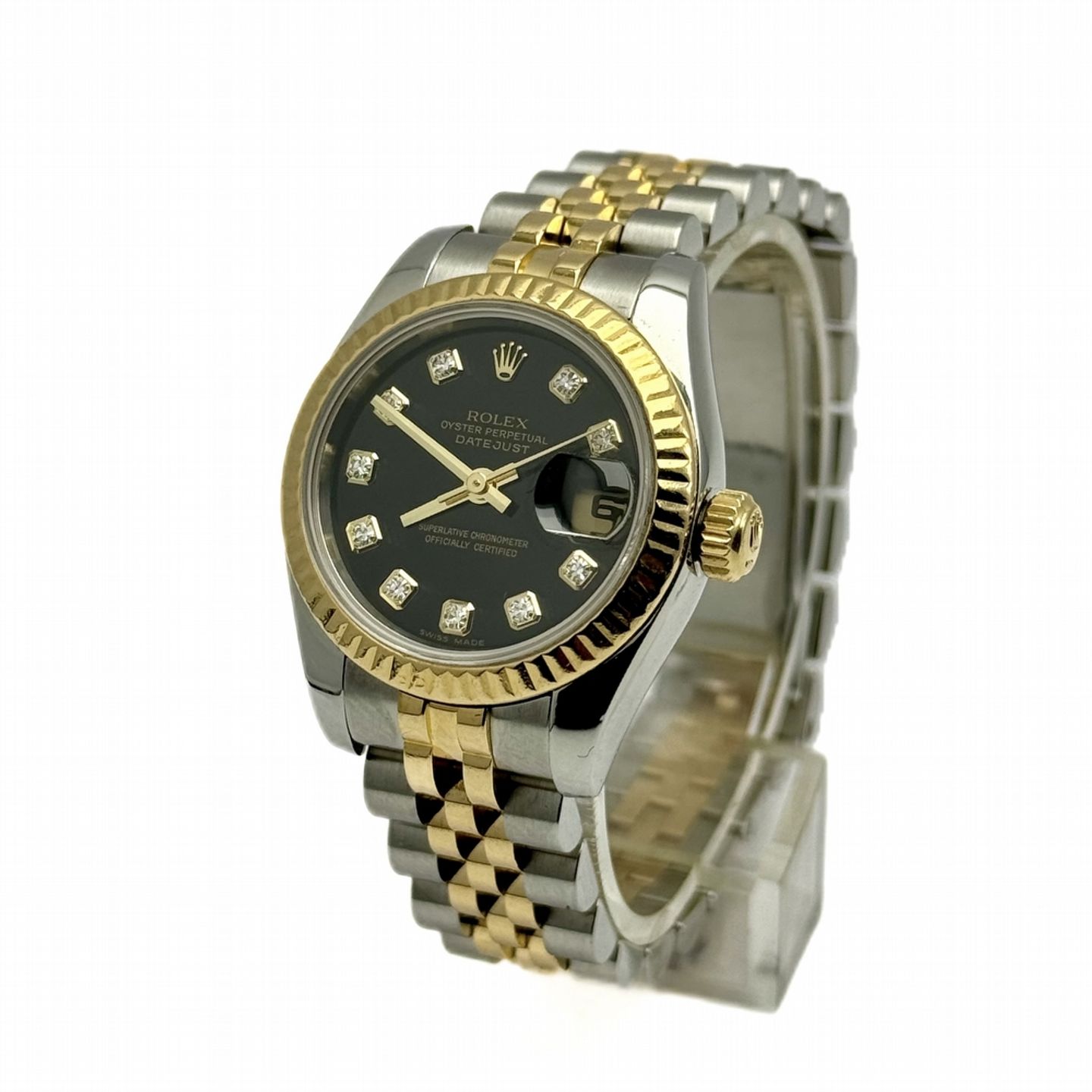 Rolex Lady-Datejust 179173 (2004) - Black dial 26 mm Gold/Steel case (1/10)