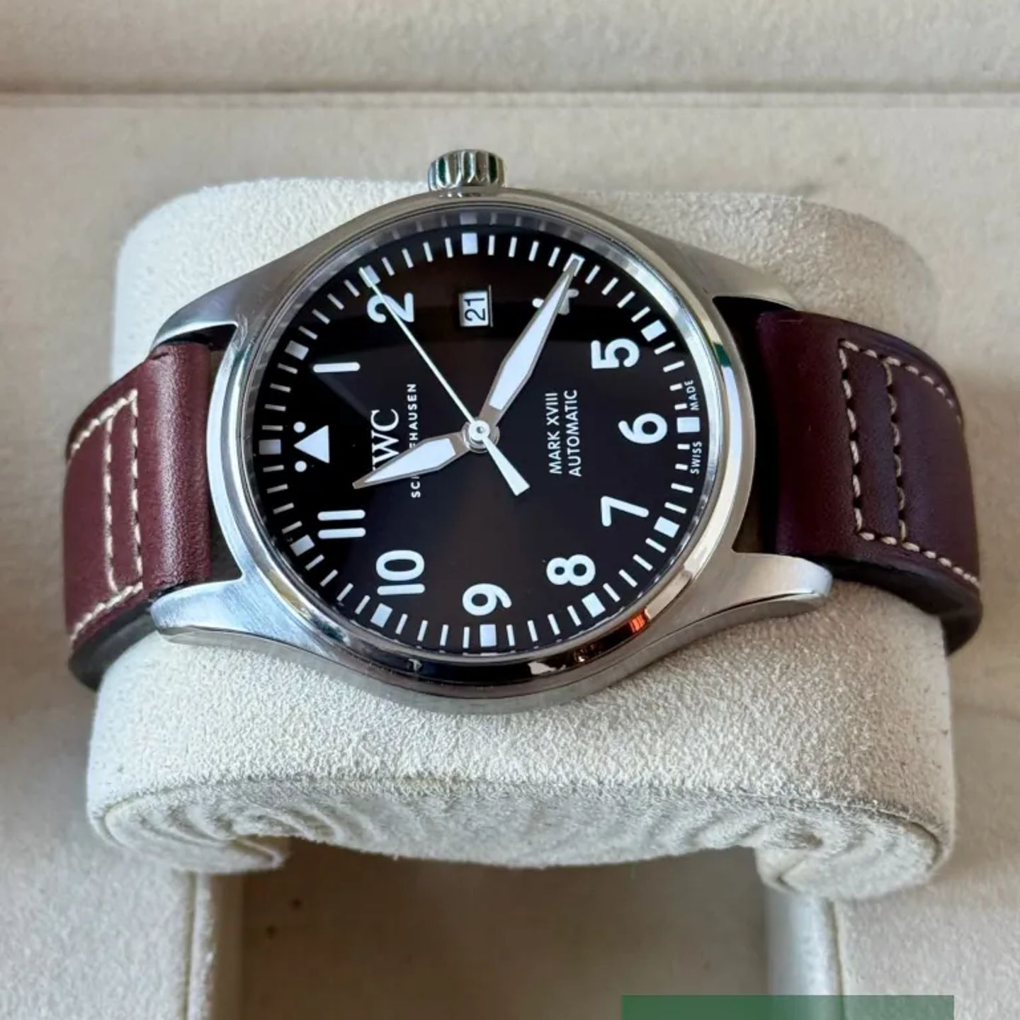 IWC Pilot Mark IW327003 (2018) - Bruin wijzerplaat 40mm Staal (5/8)