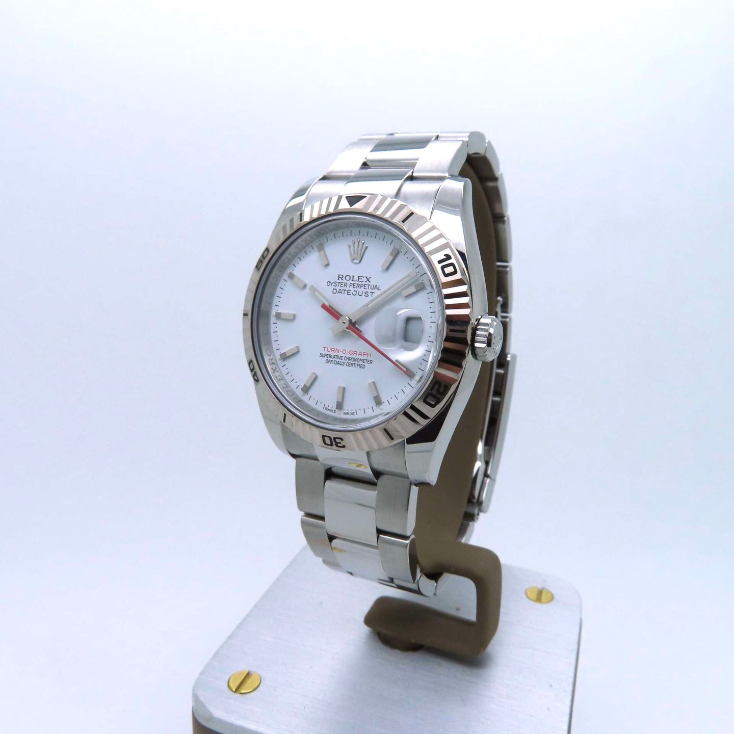 Rolex Datejust Turn-O-Graph 116264 (2008) - Wit wijzerplaat 36mm Staal (1/8)