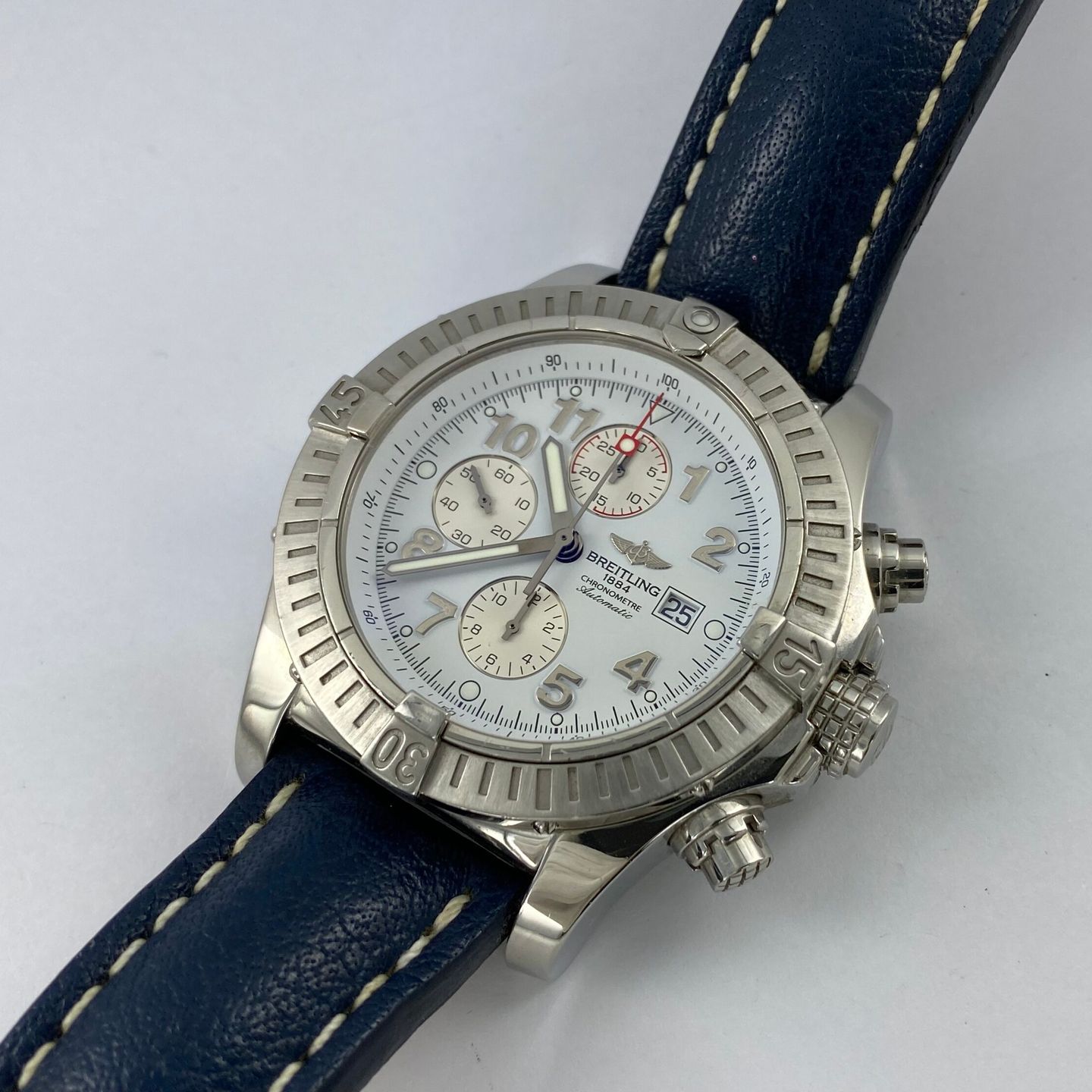 Breitling Super Avenger A13370 (Unknown (random serial)) - Pearl dial 48 mm Steel case (4/5)