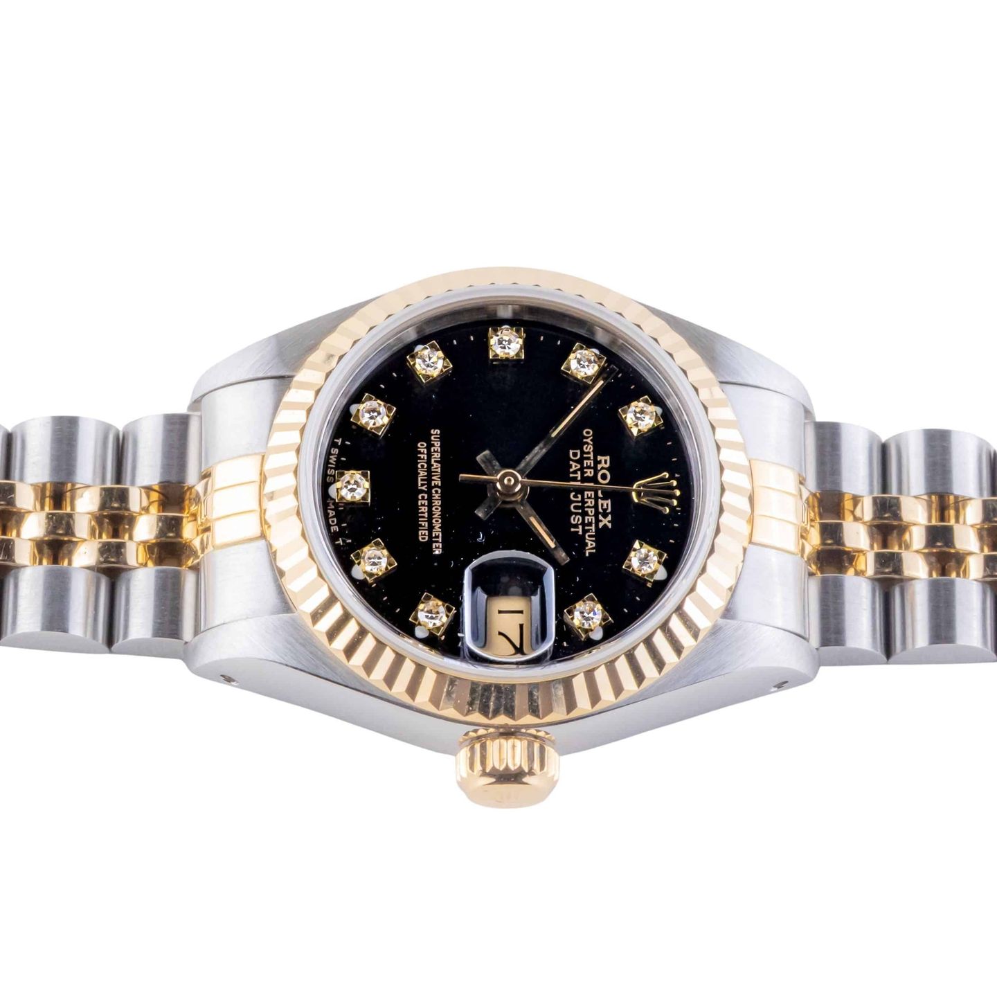 Rolex Lady-Datejust 69173 (1990) - Black dial 26 mm Gold/Steel case (6/8)