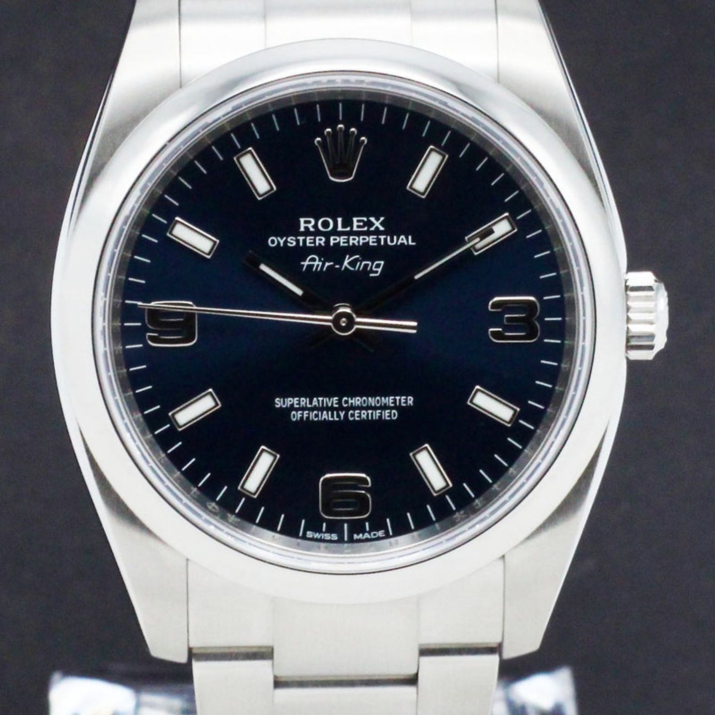 Rolex Oyster Perpetual 34 114200 (2012) - Blue dial 34 mm Steel case (1/7)