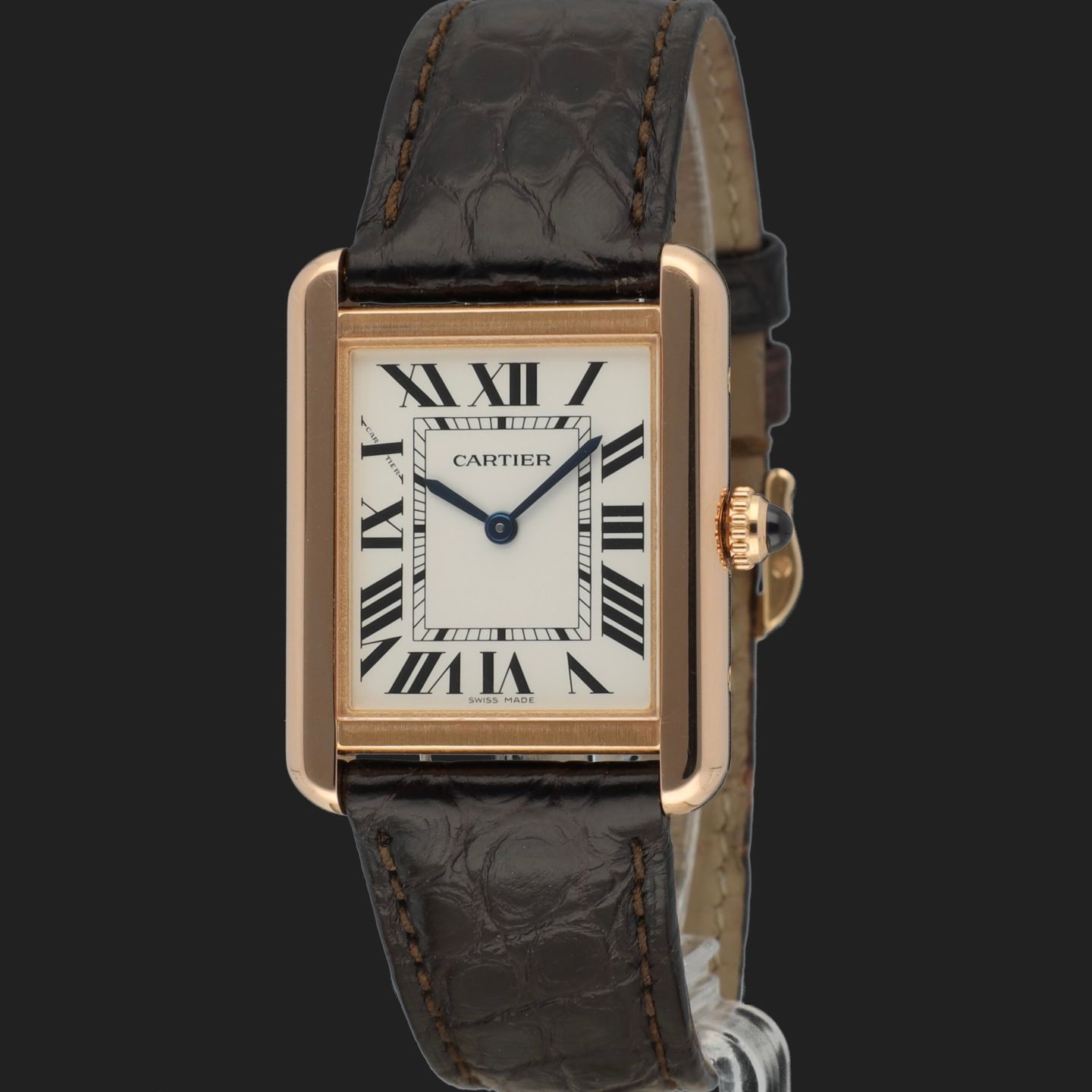 Cartier Tank Solo W5200024 (2020) - Zilver wijzerplaat 31mm Roségoud (1/8)