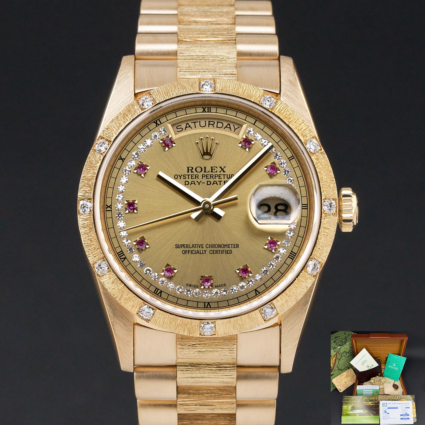 Rolex Day-Date 36 18308 (1991) - Champagne dial 36 mm Yellow Gold case (1/8)