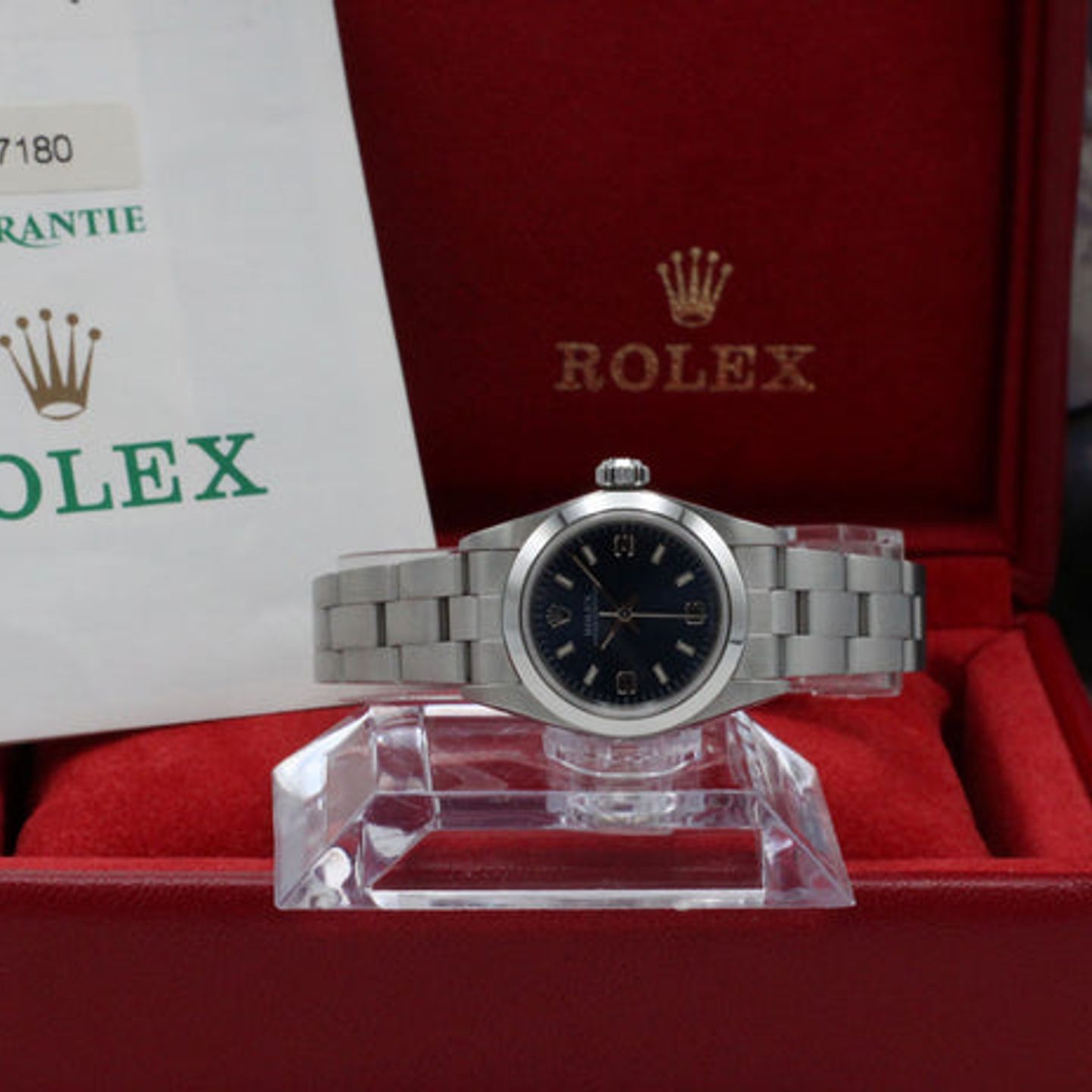 Rolex Oyster Perpetual 67180 (1998) - Blauw wijzerplaat 26mm Staal (3/7)