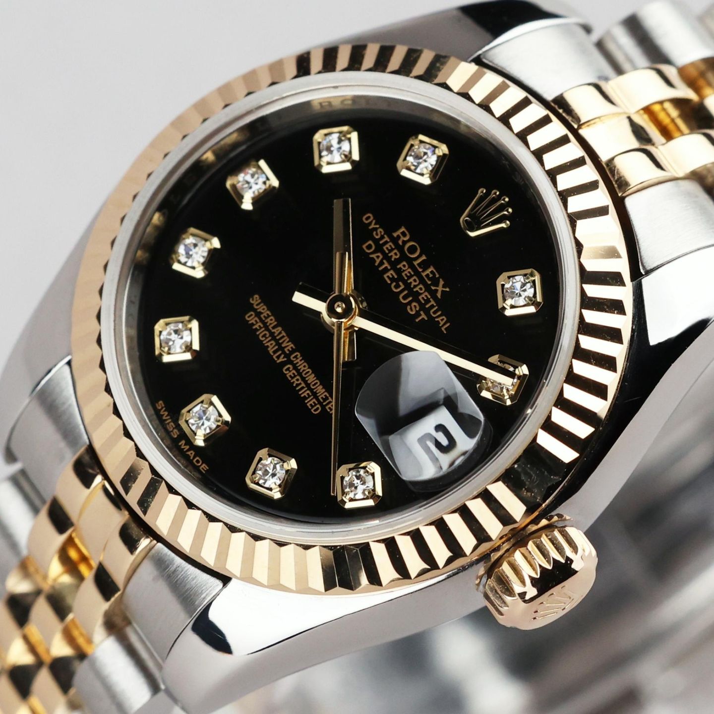 Rolex Lady-Datejust 179173 (2009) - Black dial 26 mm Gold/Steel case (5/8)