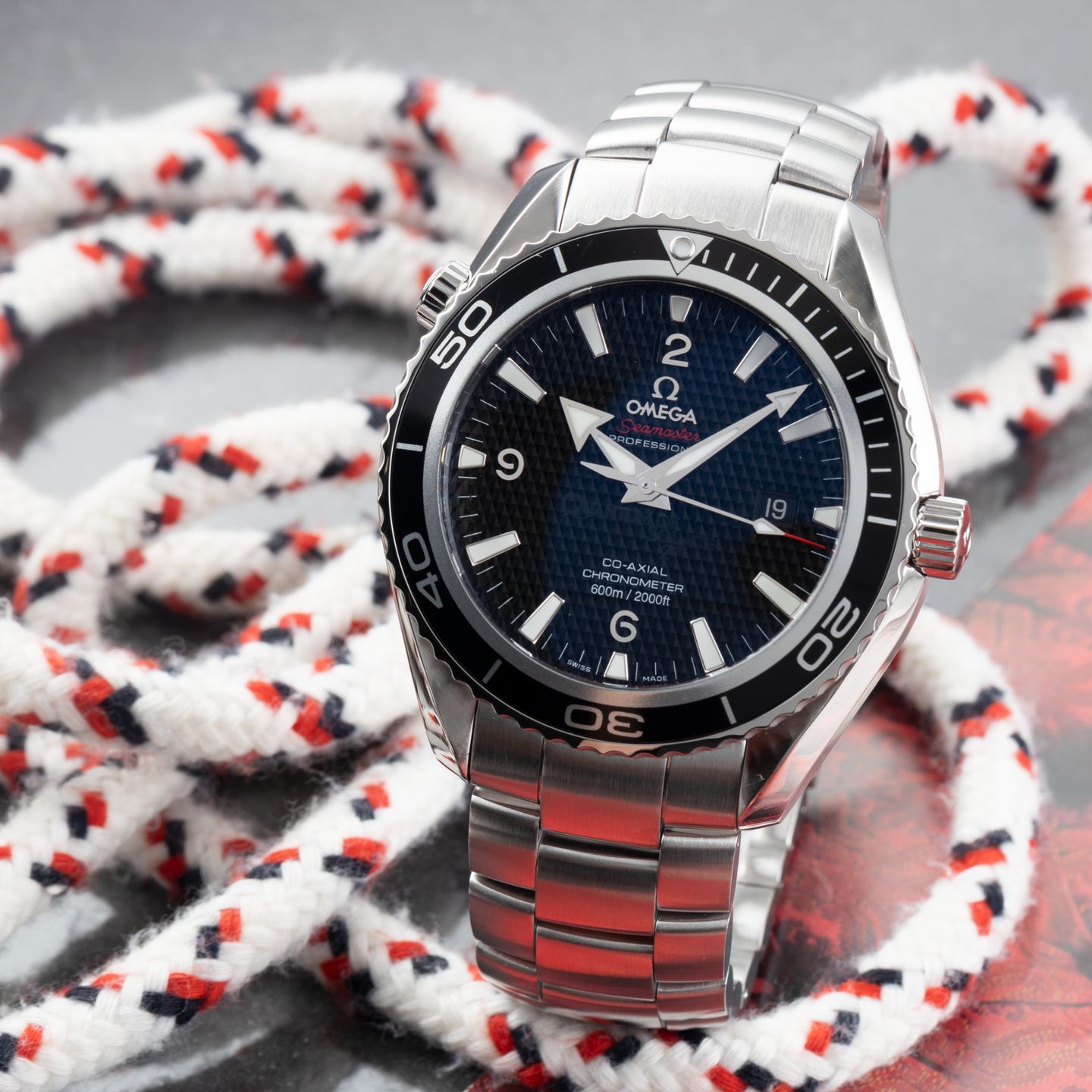 Omega Seamaster Planet Ocean 222.30.46.20.01.001 (Onbekend (willekeurig serienummer)) - Zwart wijzerplaat 46mm Staal (1/8)