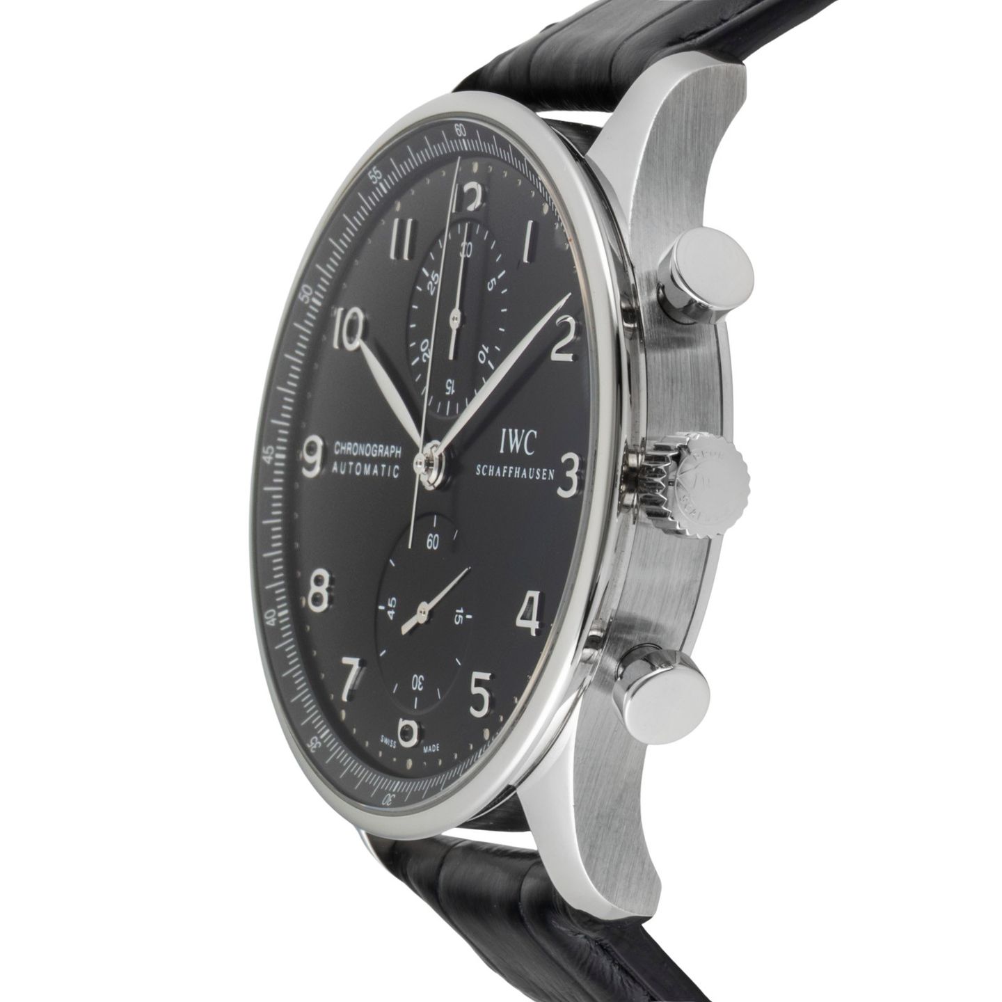 IWC Portuguese Chronograph IW371447 (Unknown (random serial)) - Black dial 41 mm Steel case (6/8)