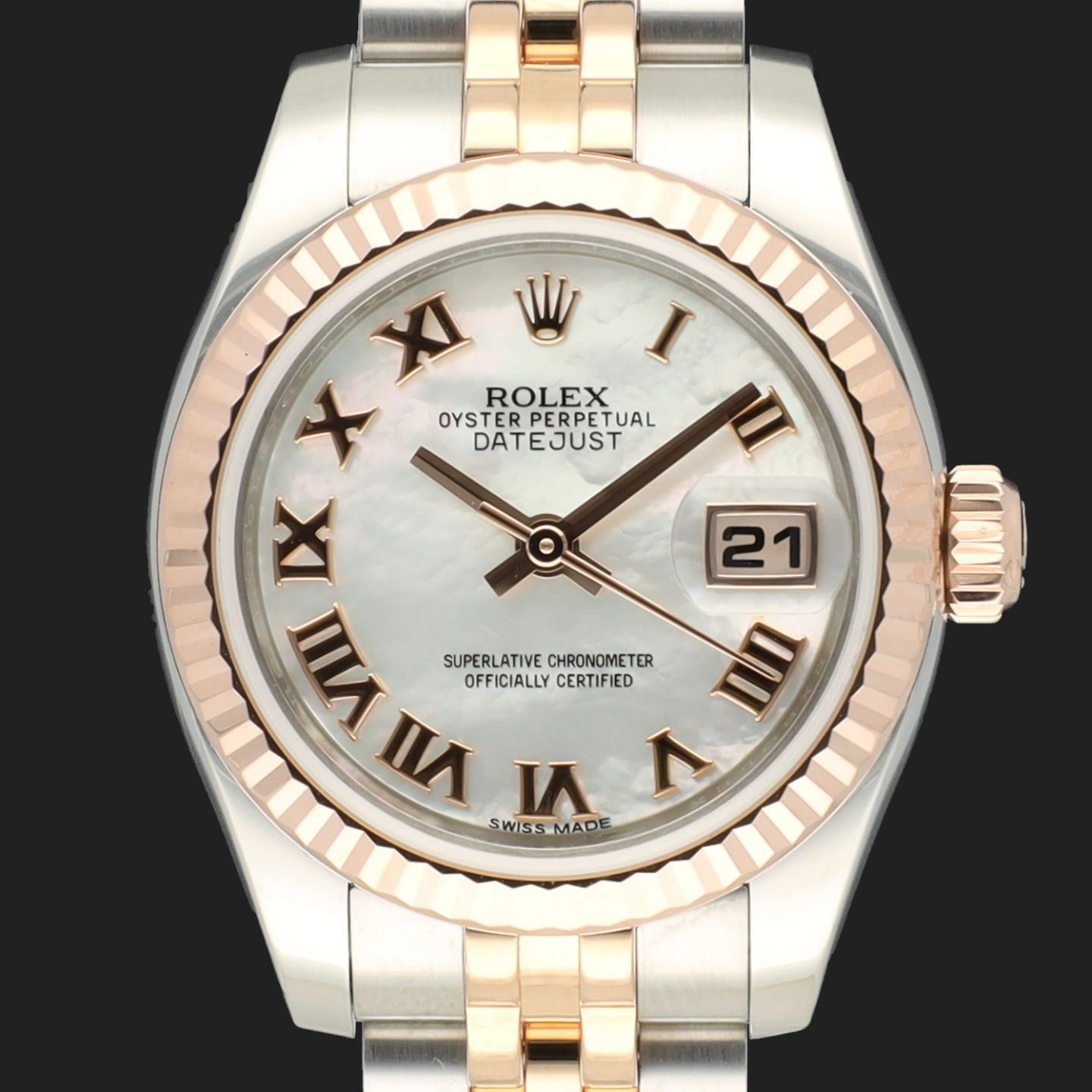 Rolex Lady-Datejust 179171 (2016) - Pearl dial 26 mm Gold/Steel case (3/8)