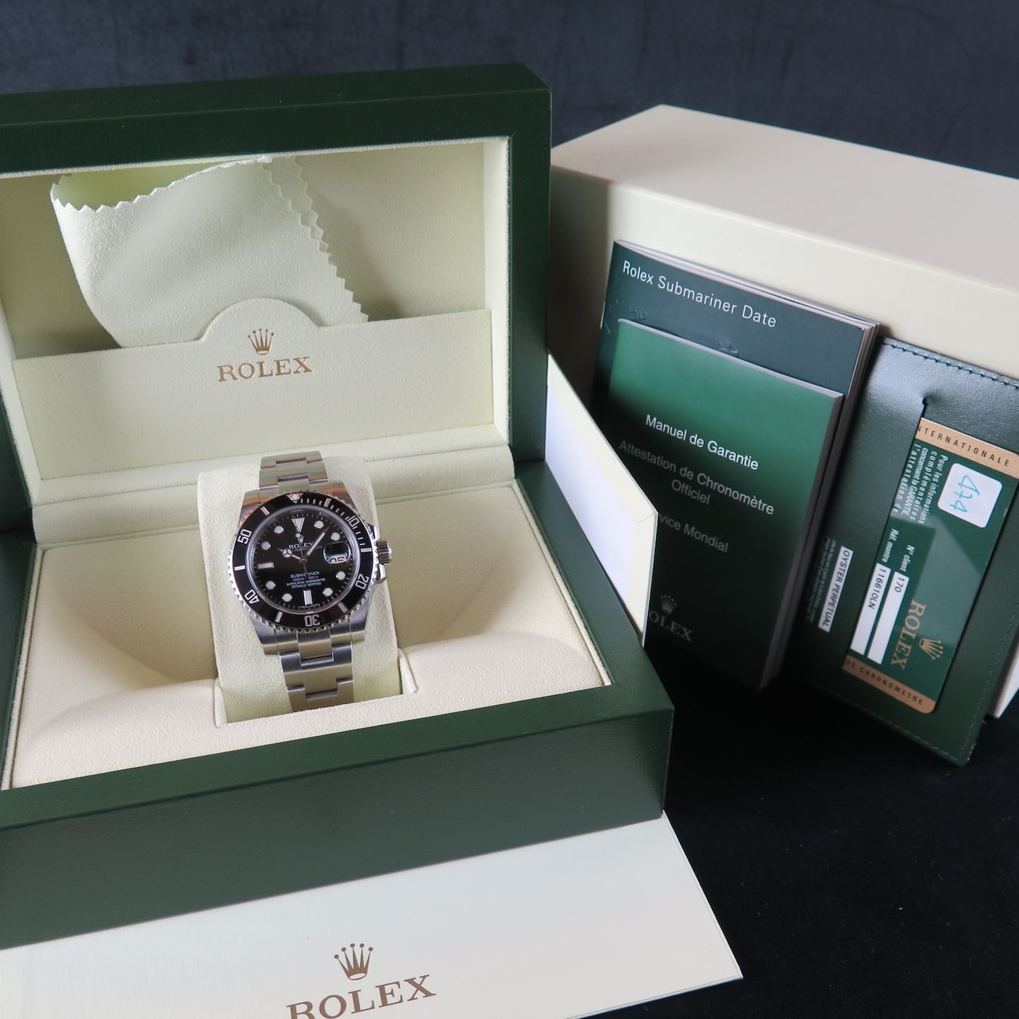 Rolex Submariner Date 116610LN (2013) - Zwart wijzerplaat 40mm Staal (8/8)