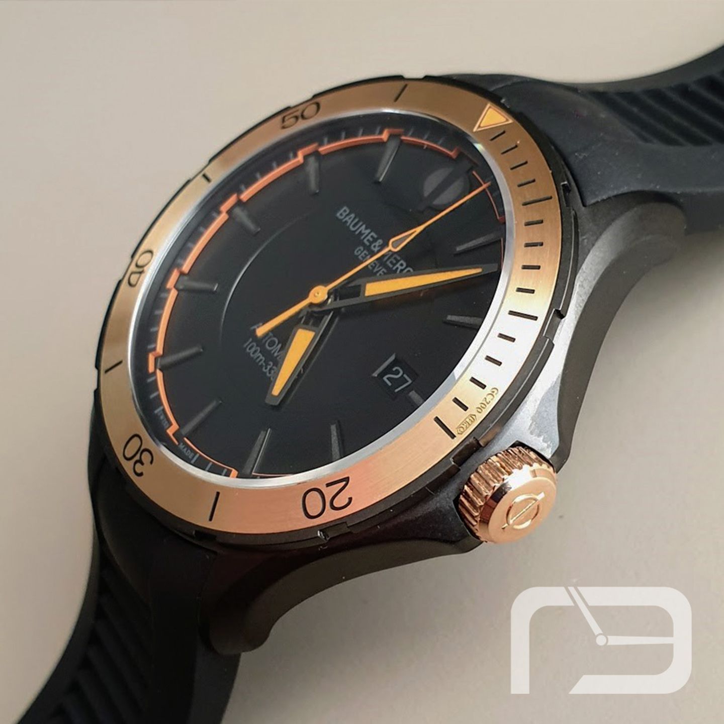 Baume & Mercier Clifton M0A10425 (2024) - Zwart wijzerplaat Onbekend Staal (3/8)