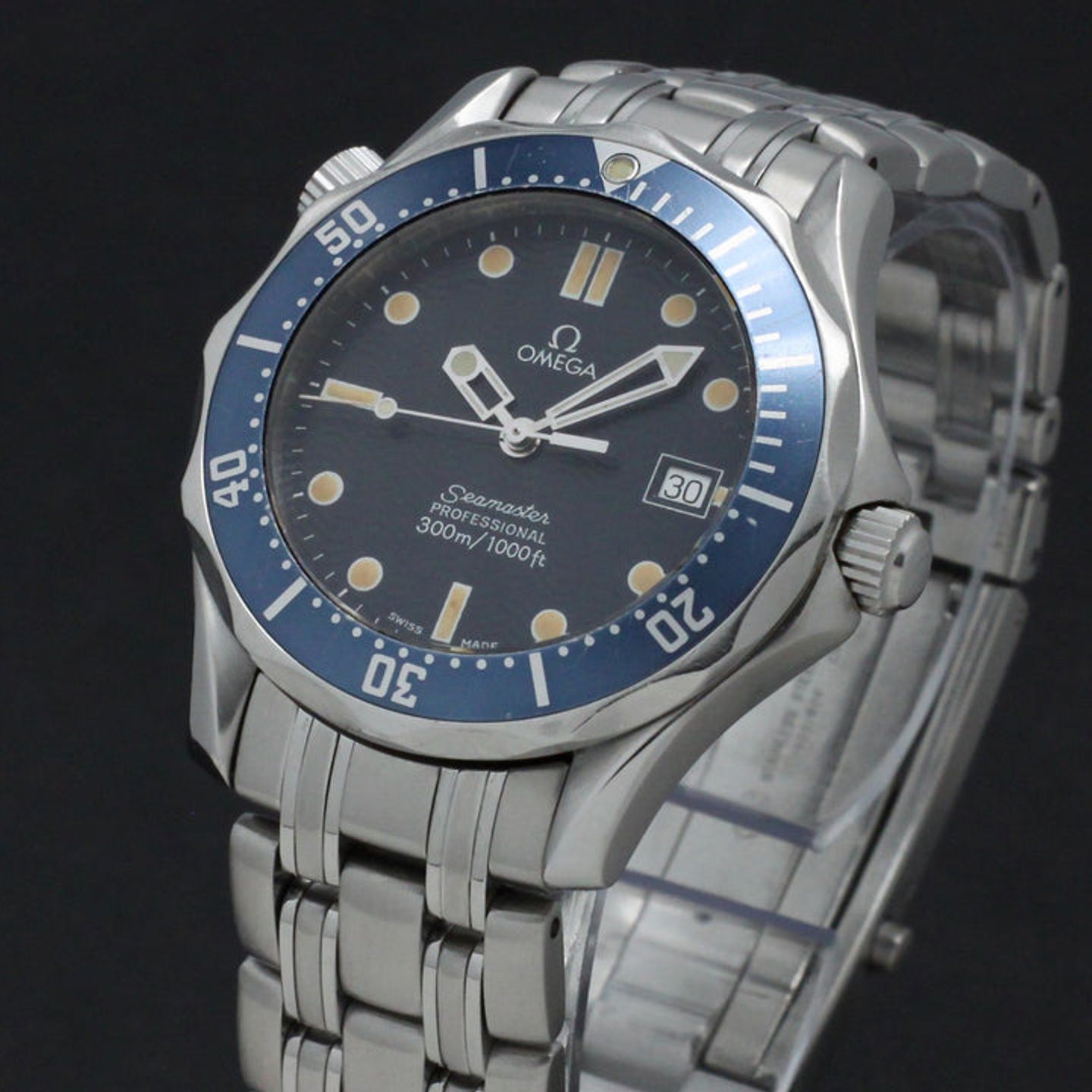 Omega Seamaster Diver 300 M 2561.80.00 (1995) - Blauw wijzerplaat 36mm Staal (7/7)