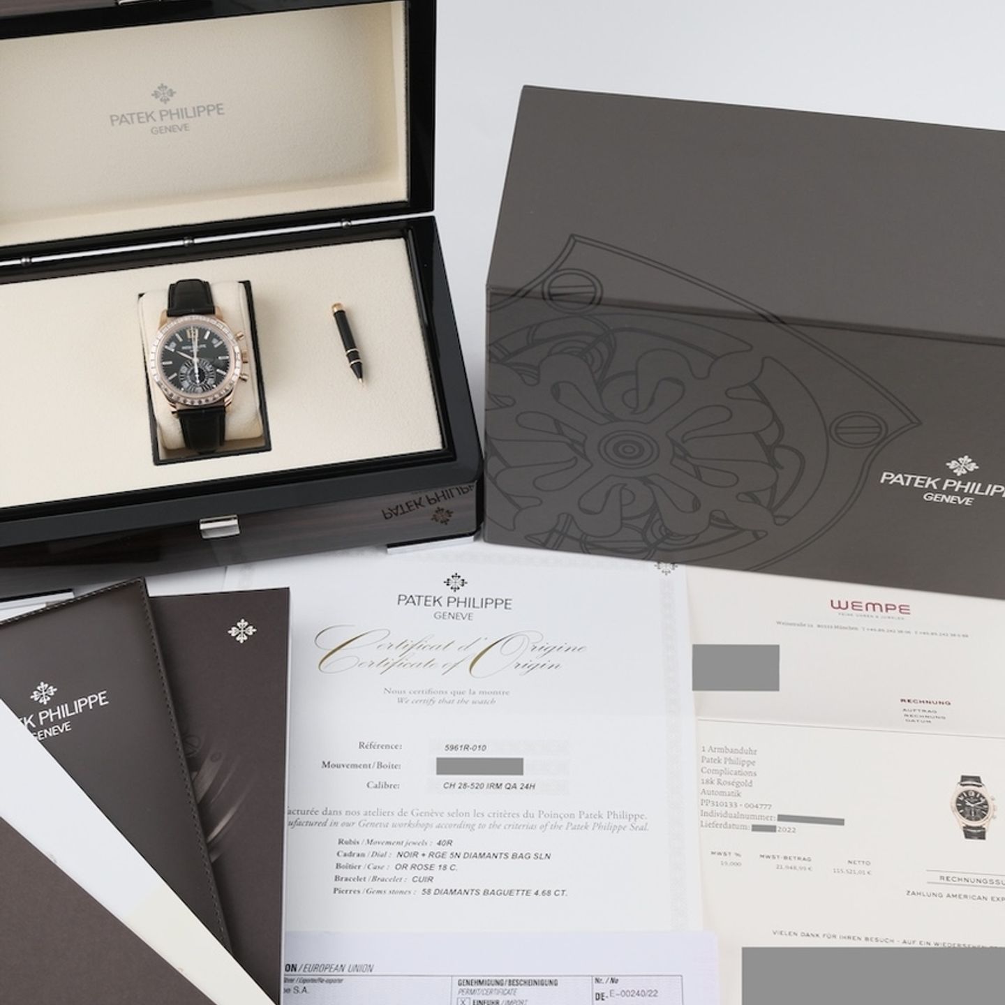 Patek Philippe Annual Calendar Chronograph 5961R-010 (2022) - Zwart wijzerplaat 41mm Roségoud (8/8)