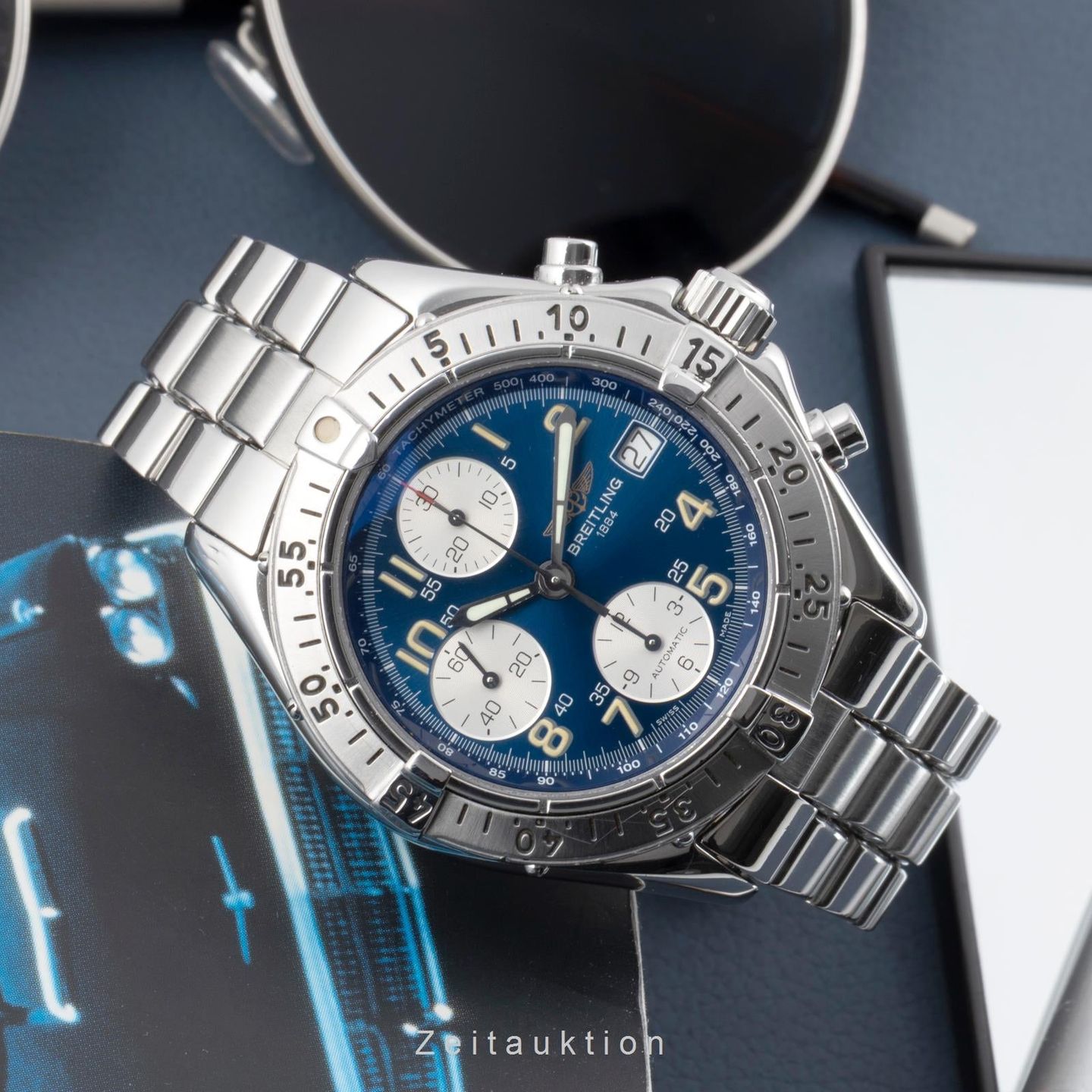 Breitling Colt Chronograph A13035 (1995) - Blue dial 42 mm Steel case (2/8)