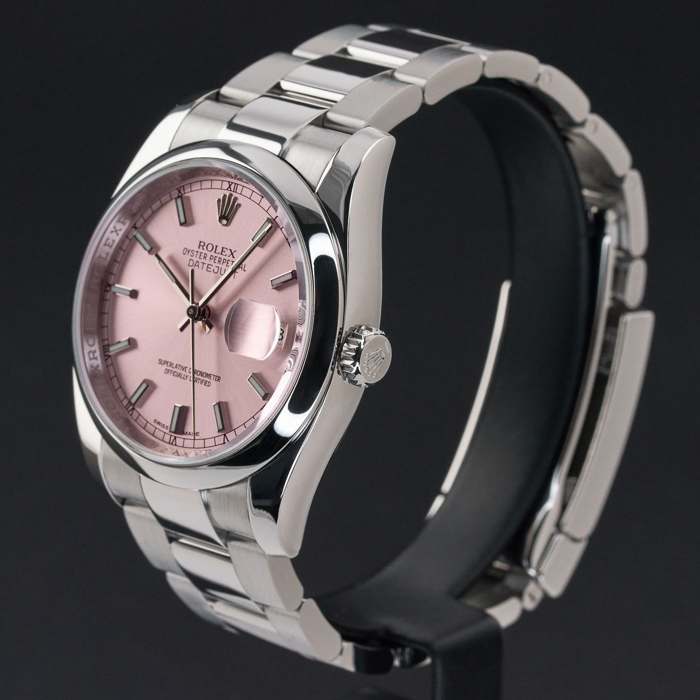 Rolex Datejust 36 116200 (2010) - Roze wijzerplaat 36mm Staal (4/8)