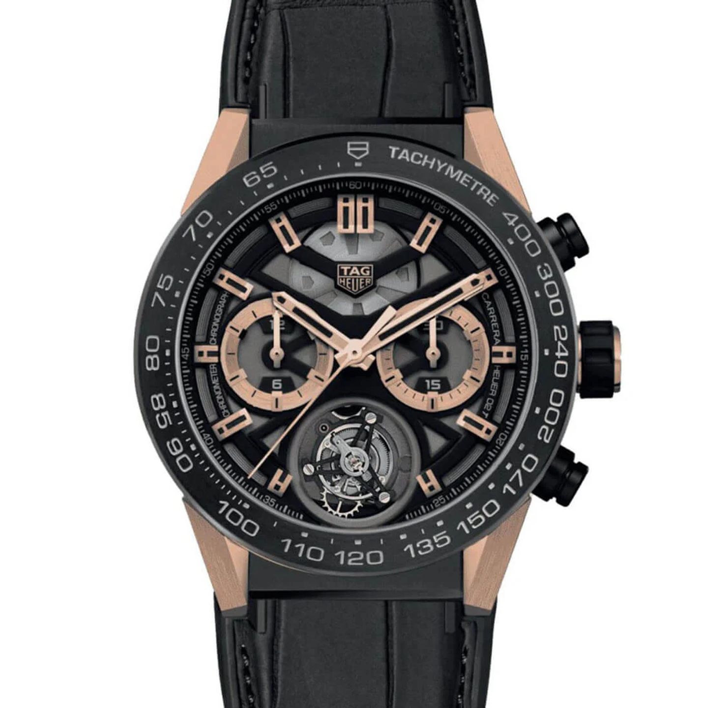 TAG Heuer Carrera Heuer-02T CAR5A5U.FC6377 (2024) - Transparant wijzerplaat 45mm Titanium (1/3)