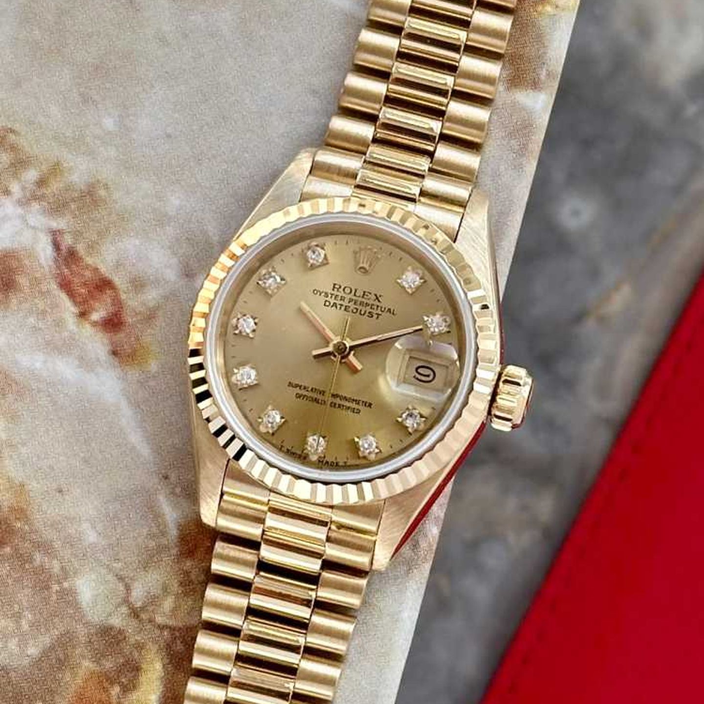 Rolex Lady-Datejust 69178G (1989) - Gold dial 26 mm Yellow Gold case (1/8)