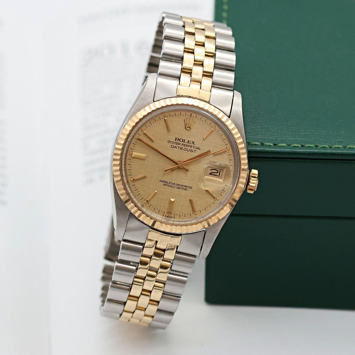Rolex Datejust 36 16013 (Unknown (random serial)) - Champagne dial 36 mm Gold/Steel case (4/8)