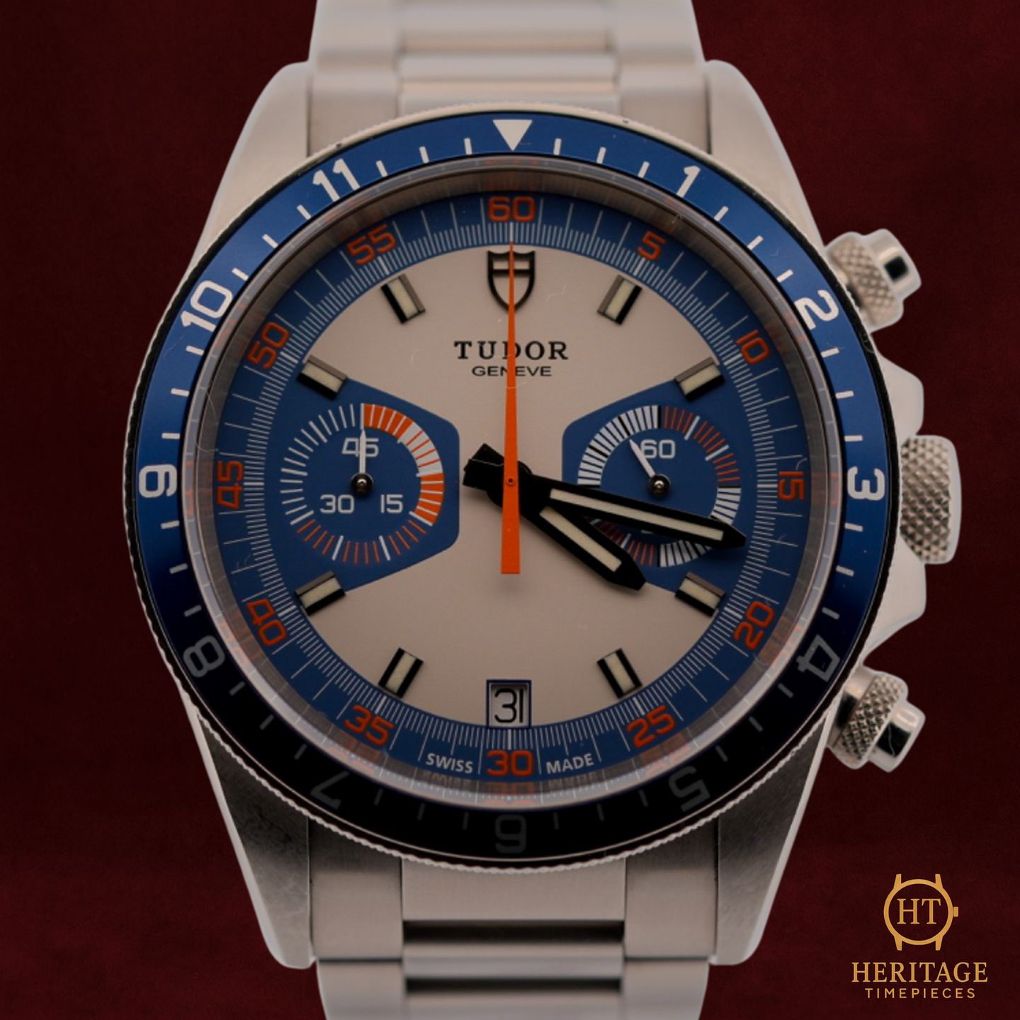 Tudor Heritage Chrono Blue 70330B (2019) - Multi-colour dial 42 mm Steel case (4/8)