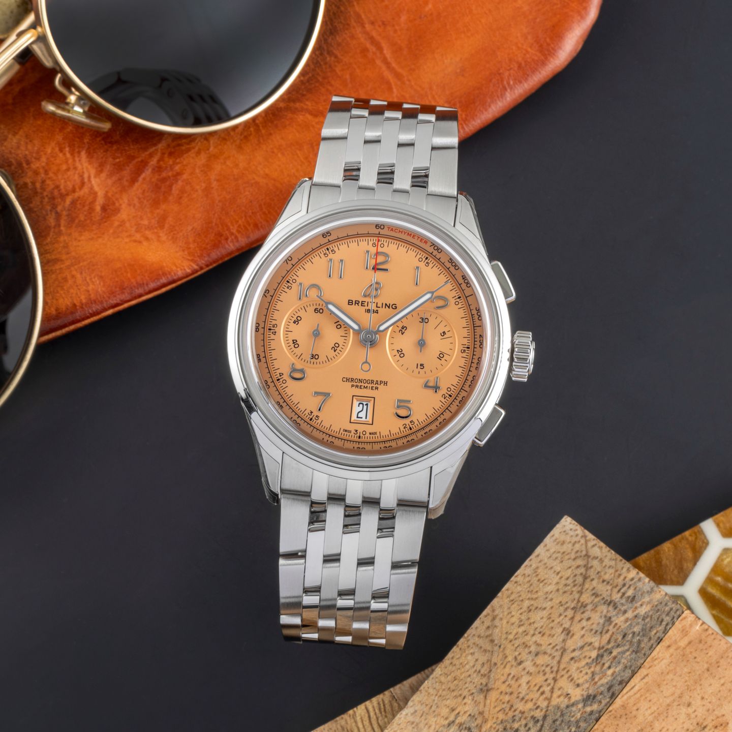 Breitling Premier AB0145331K1A1 (2023) - Pink dial 42 mm Steel case (1/8)