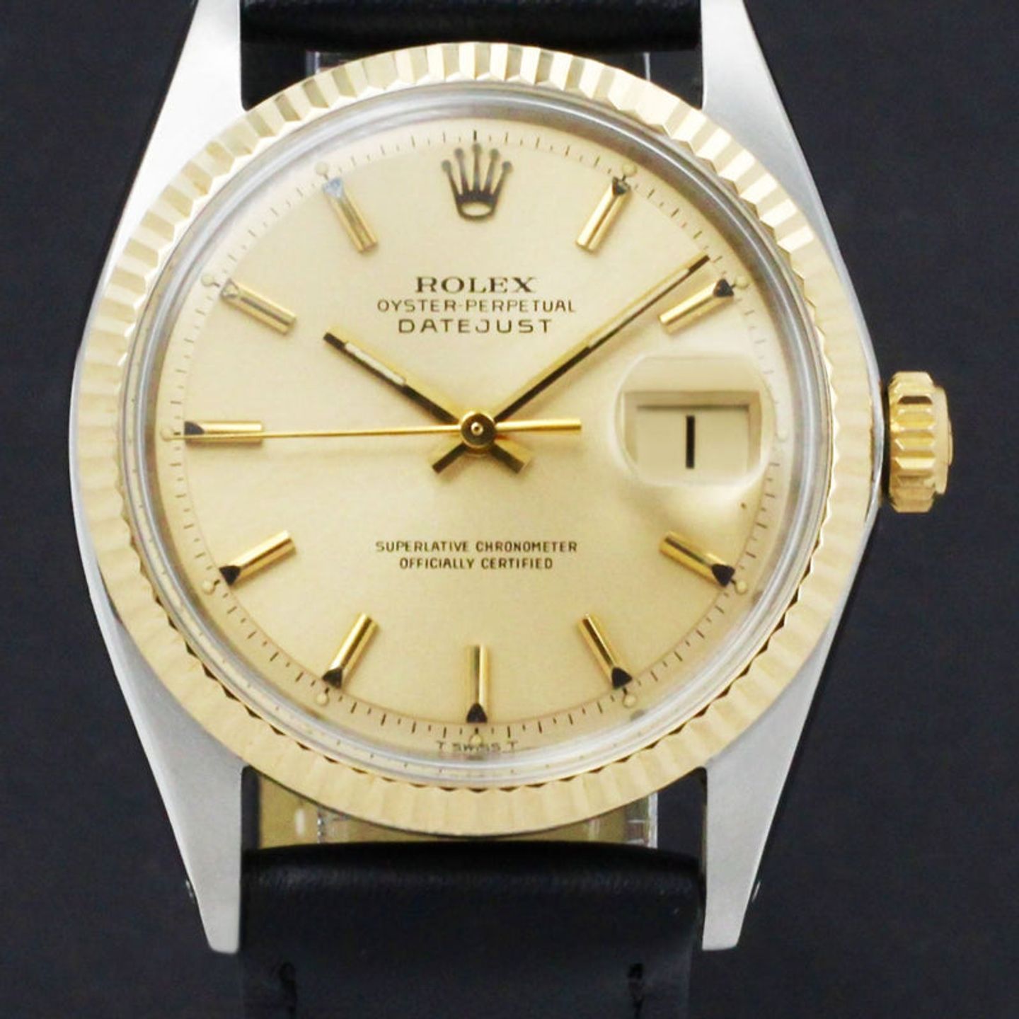 Rolex Datejust 1601/3 (1969) - Gold dial 36 mm Gold/Steel case (1/7)