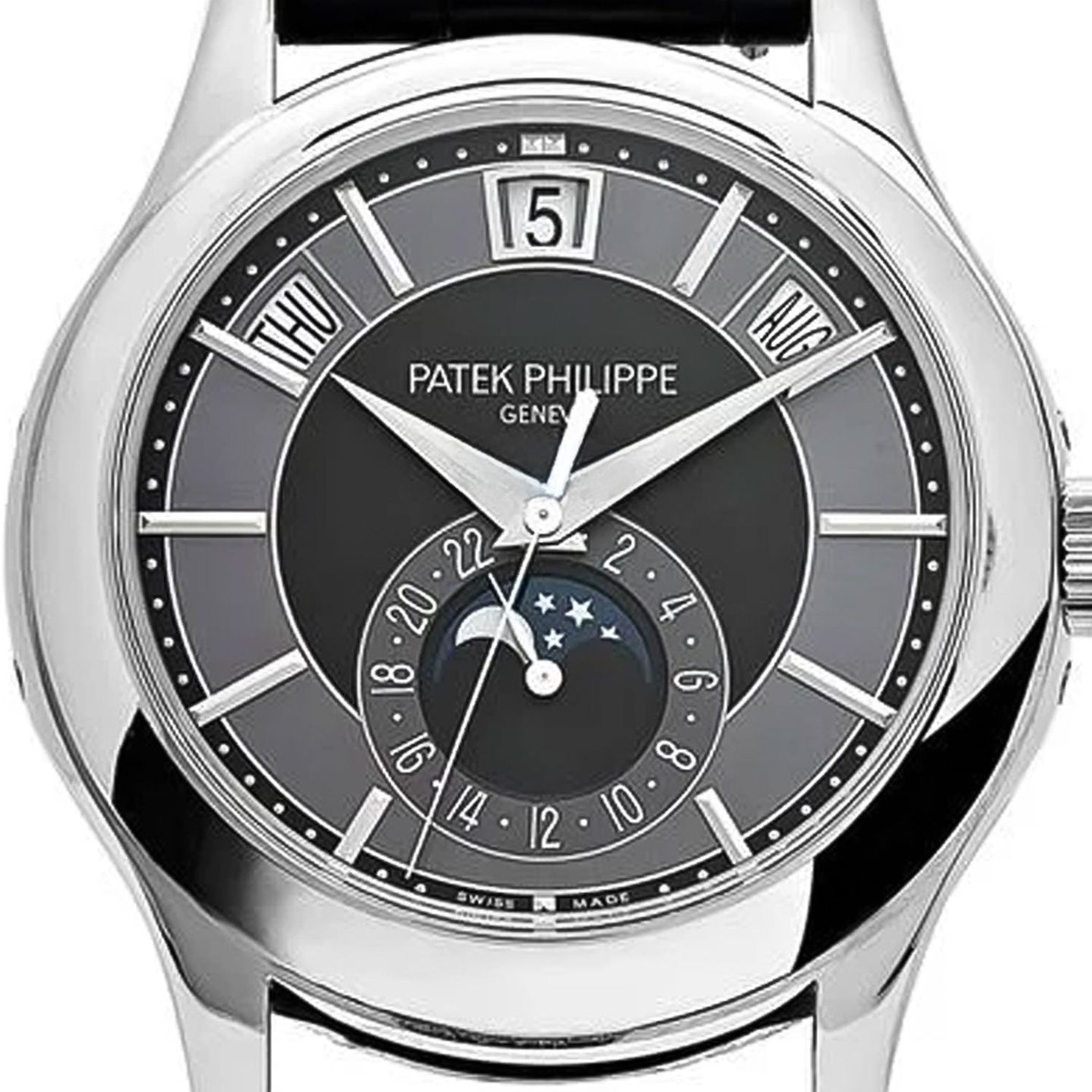 Patek Philippe Annual Calendar 5205G-010 (Onbekend (willekeurig serienummer)) - Zwart wijzerplaat 40mm Witgoud (2/2)