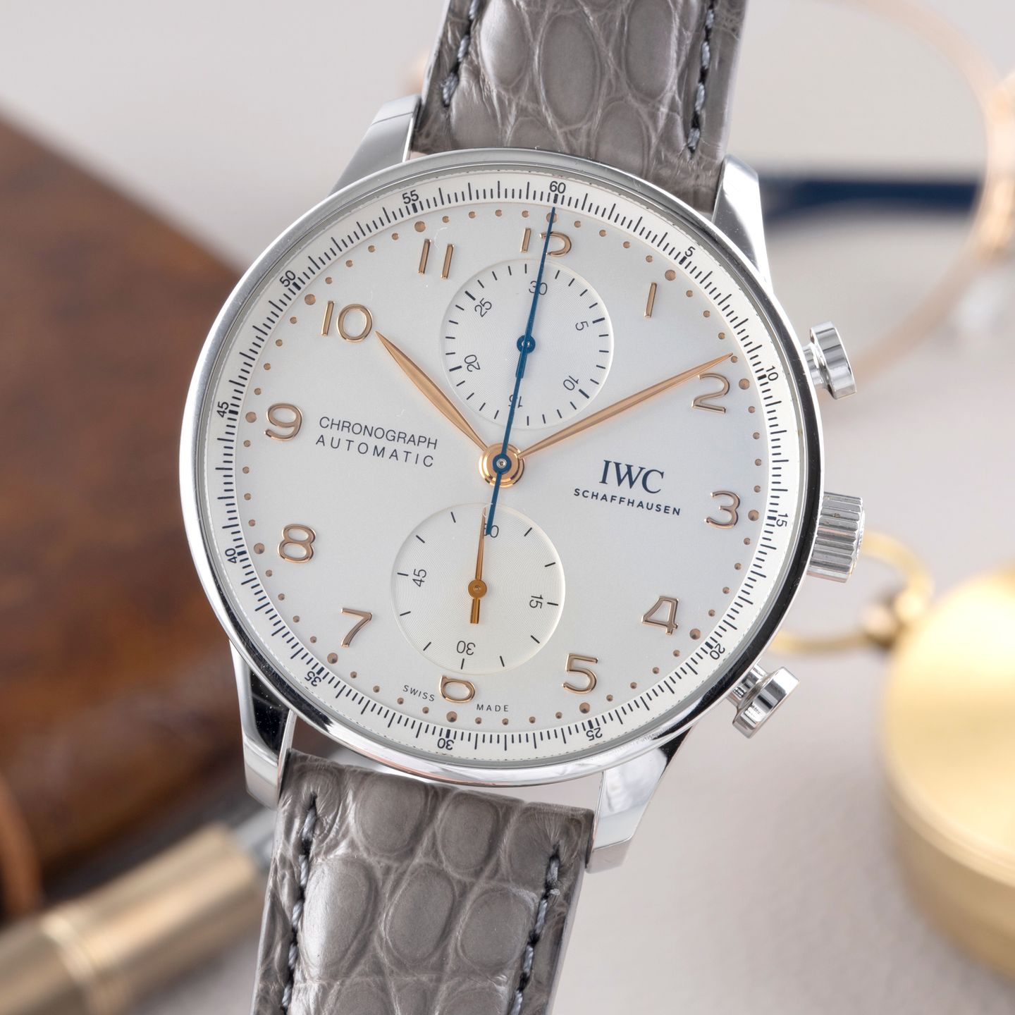 IWC Portuguese Chronograph IW371604 (2020) - Zilver wijzerplaat 41mm Staal (3/8)