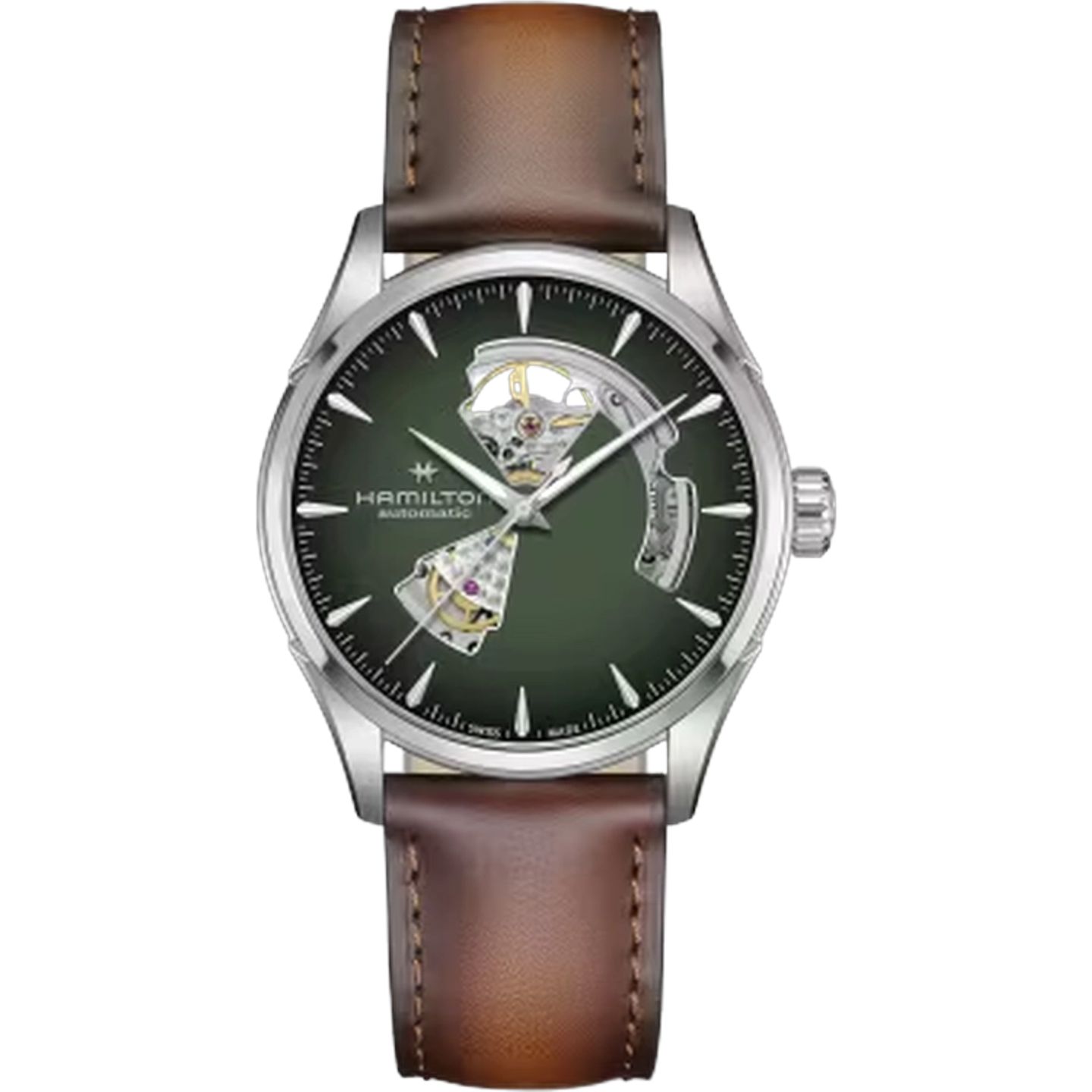 Hamilton Jazzmaster Open Heart H32705560 (2026) - Groen wijzerplaat 42mm Staal (1/1)