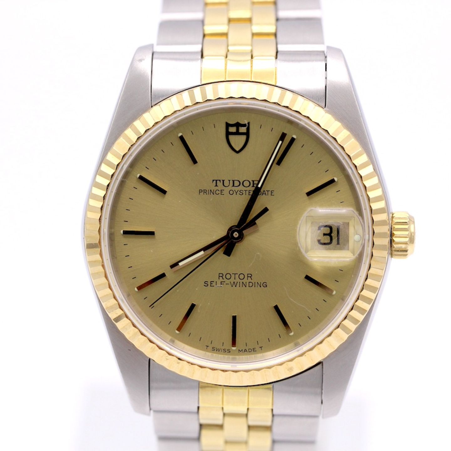 Tudor Prince Date 74033 (1997) - Gold dial 34 mm Gold/Steel case (1/8)
