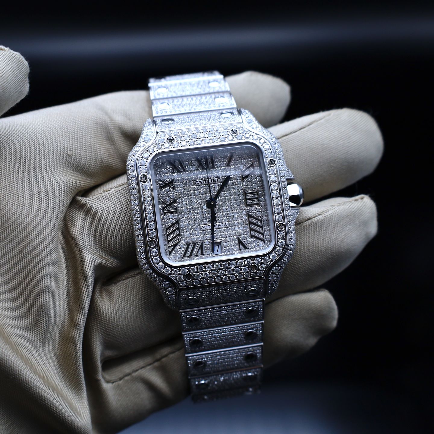 Cartier Santos WSSA0018 (2024) - Diamond dial 40 mm Steel case (2/6)