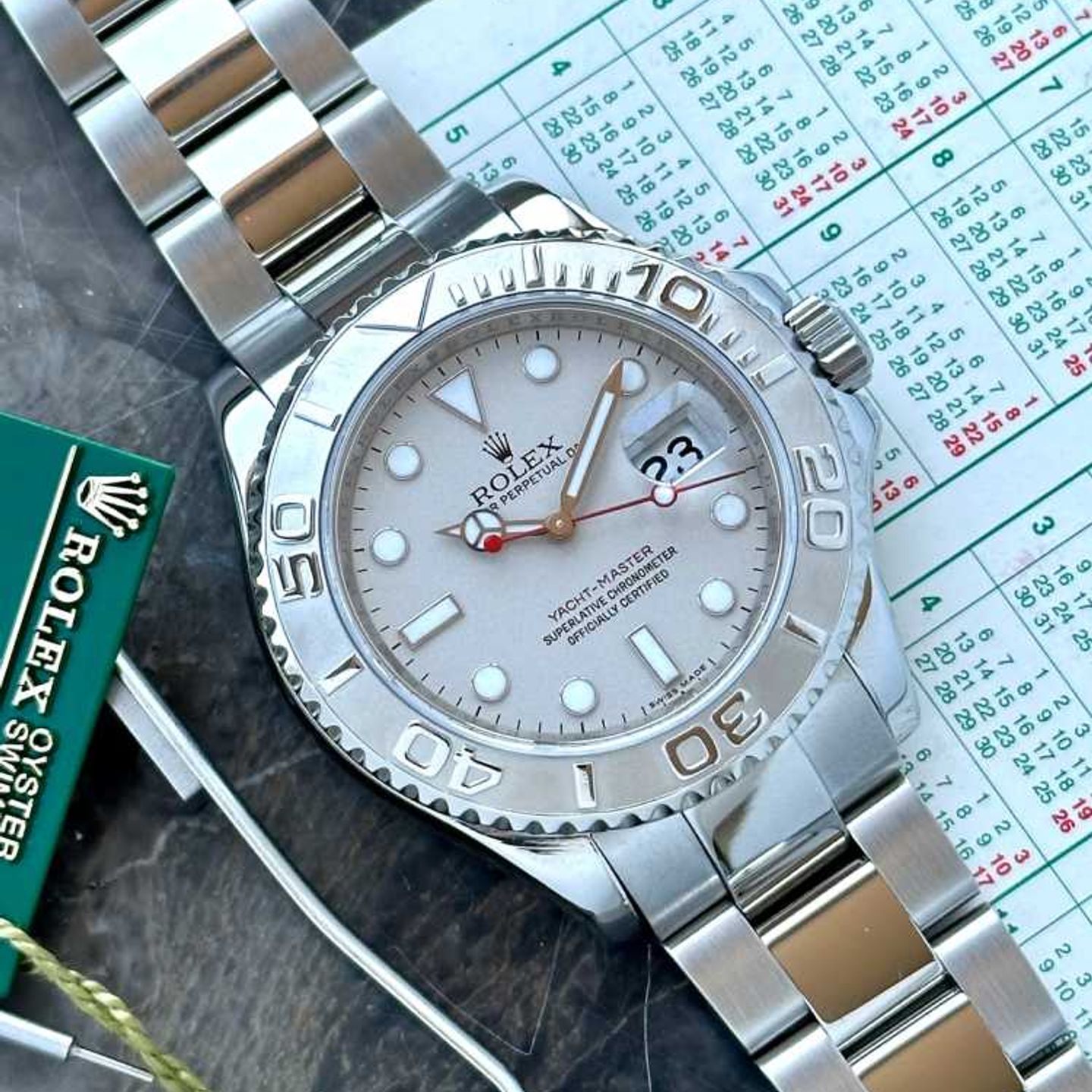 Rolex Yacht-Master 40 16622 (2008) - Zilver wijzerplaat 40mm Staal (3/8)