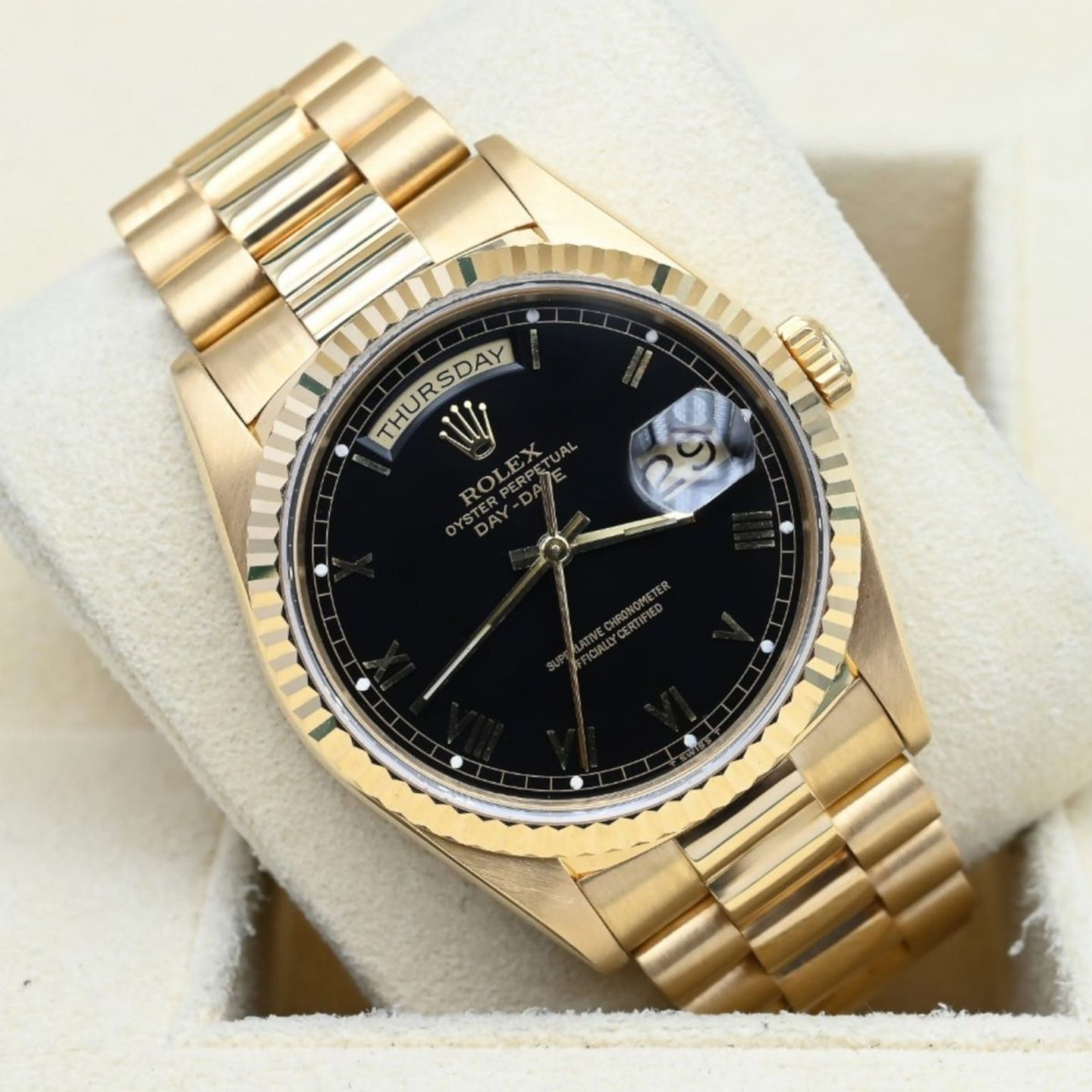Rolex Day-Date 36 18238 (1989) - 36mm Geelgoud (1/7)