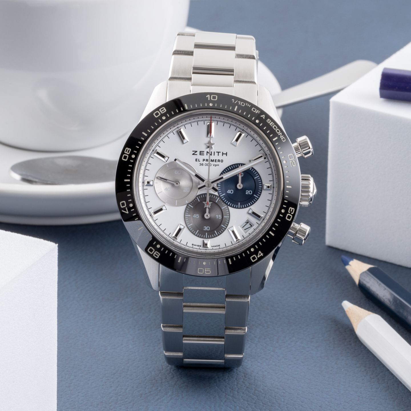 Zenith Chronomaster Sport 03.3100.3600/69.M3100 (Unknown (random serial)) - White dial 41 mm Steel case (1/8)