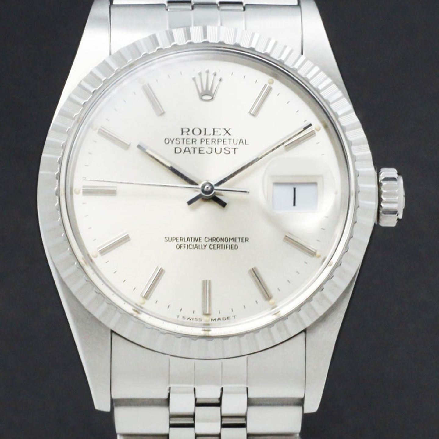 Rolex Datejust 36 16030 (1987) - Zilver wijzerplaat 36mm Staal (1/7)