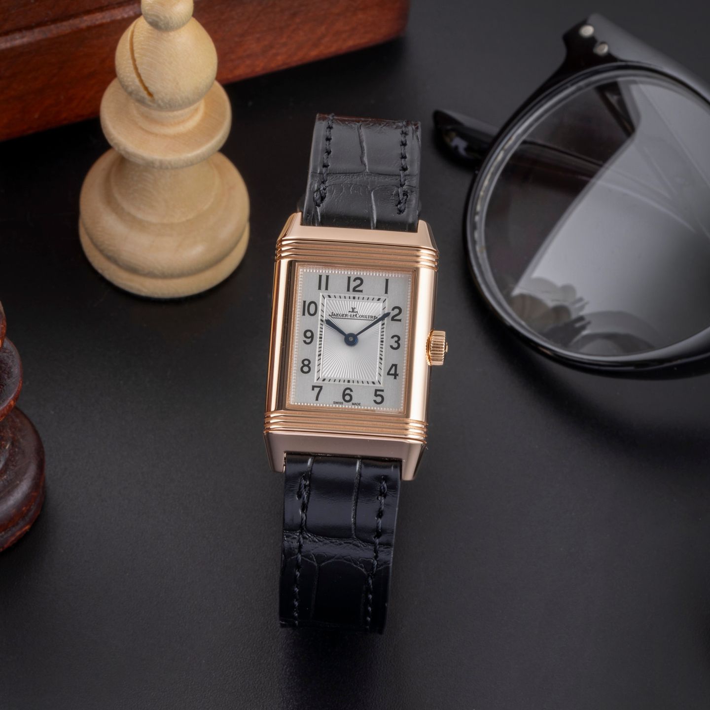 Jaeger-LeCoultre Reverso Classic Small Duetto Q2662430 (Unknown (random serial)) - Silver dial 21 mm Rose Gold case (1/8)