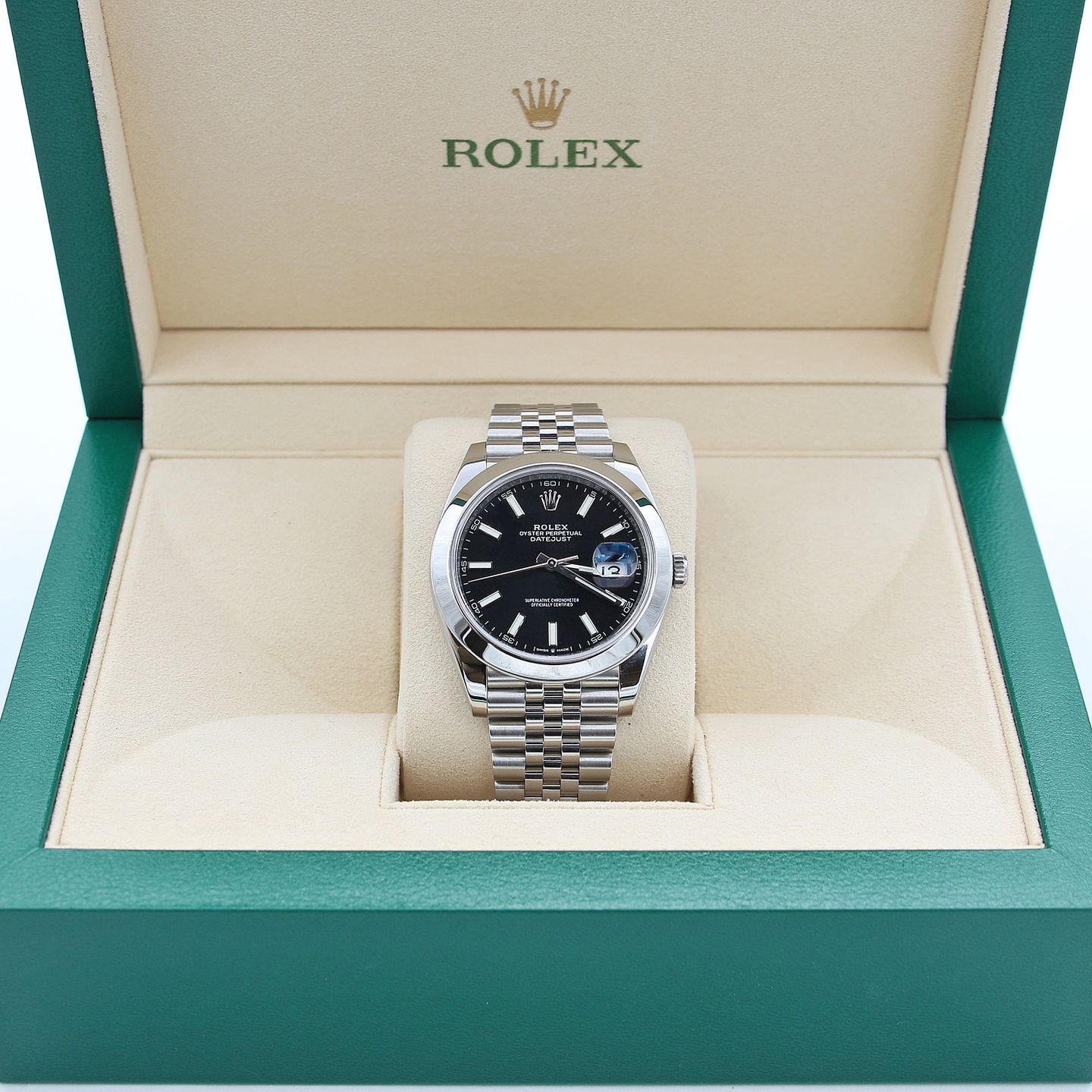 Rolex Datejust 41 126300 (Onbekend (willekeurig serienummer)) - Zwart wijzerplaat 41mm Staal (1/8)