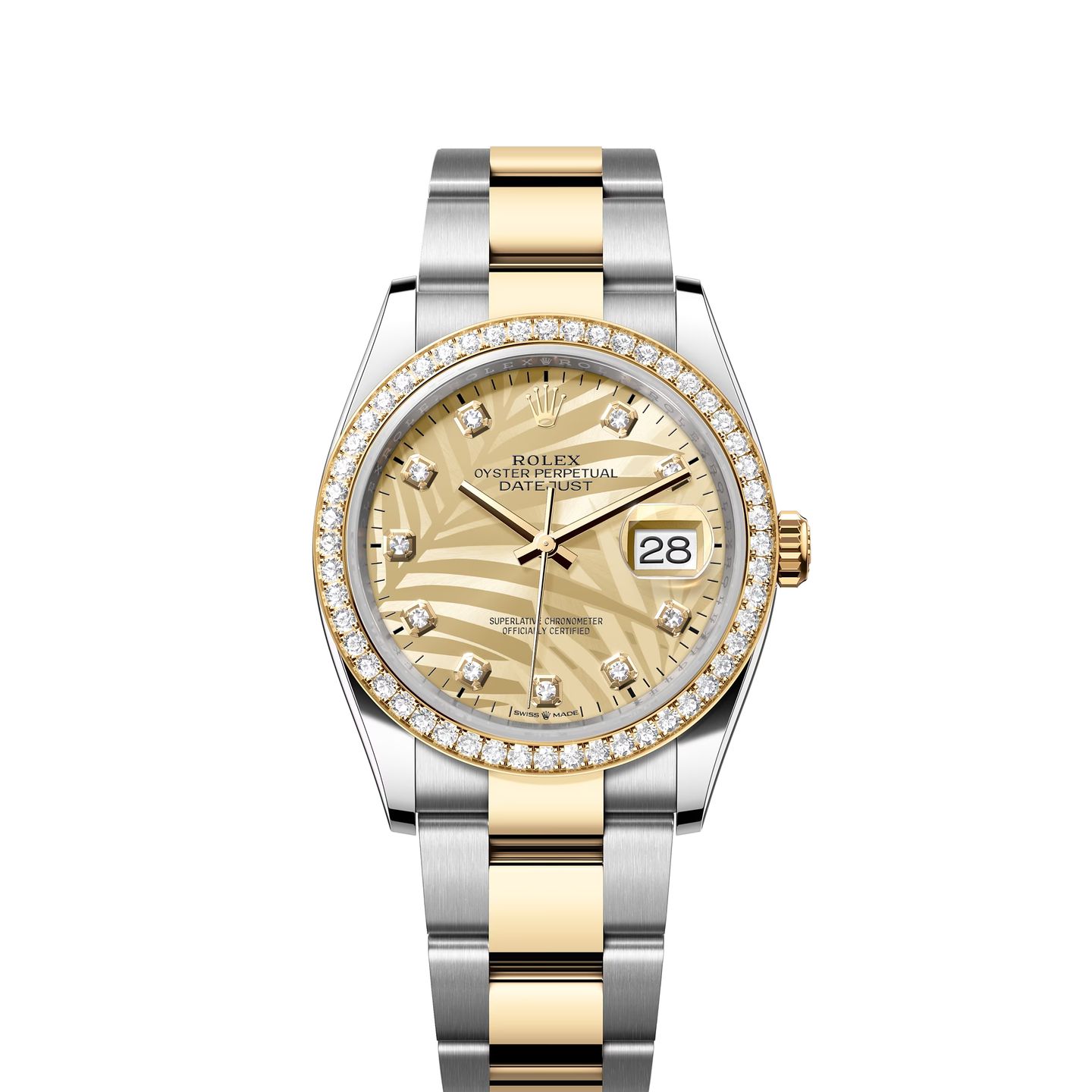 Rolex Datejust 36 126283RBR (2023) - Goud wijzerplaat 36mm Staal (1/8)