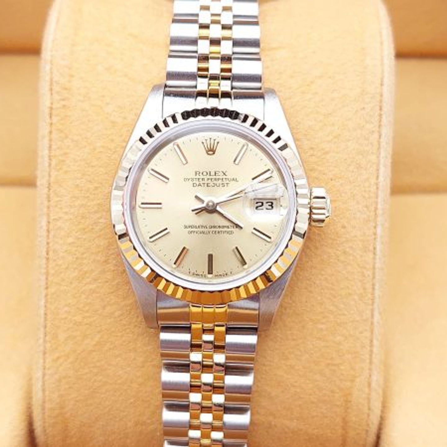 Rolex Lady-Datejust 69173 (1986) - Champagne dial 26 mm Gold/Steel case (1/8)