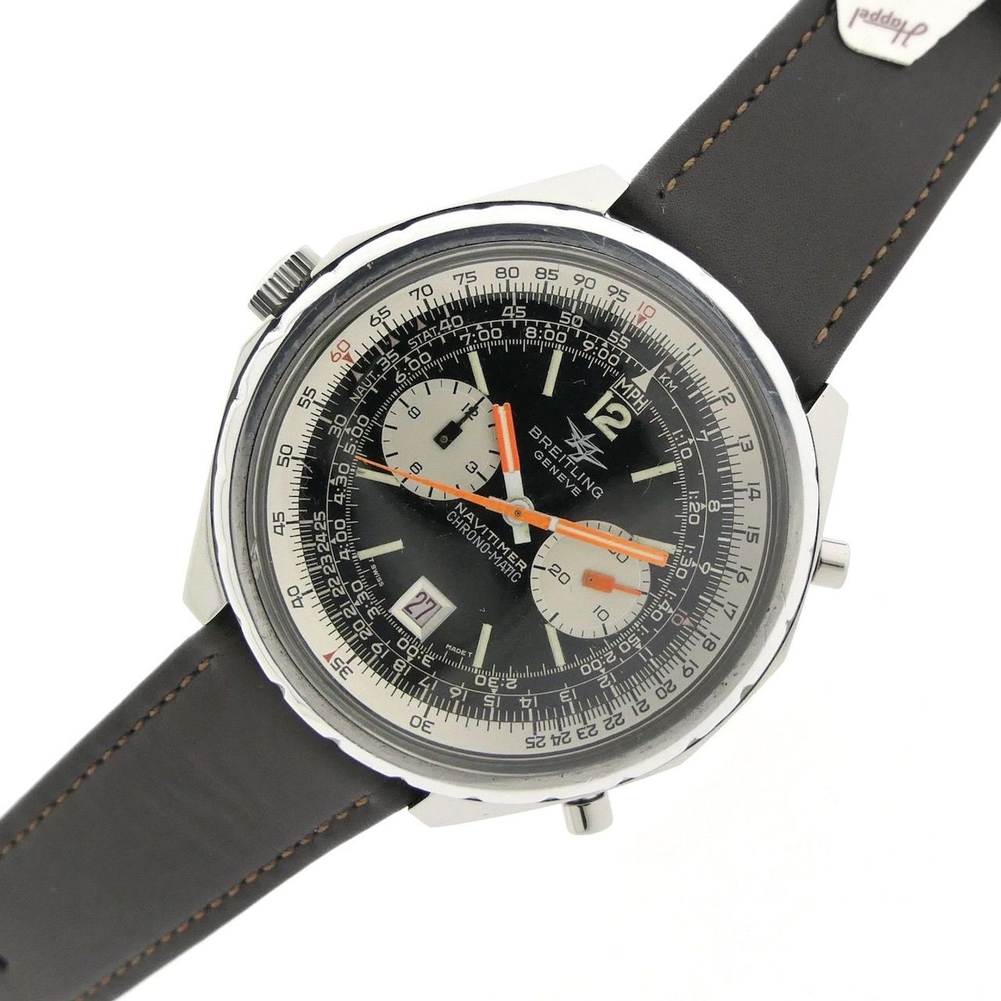 Breitling Chrono-Matic 1806 (1972) - Zwart wijzerplaat 49mm Staal (8/8)