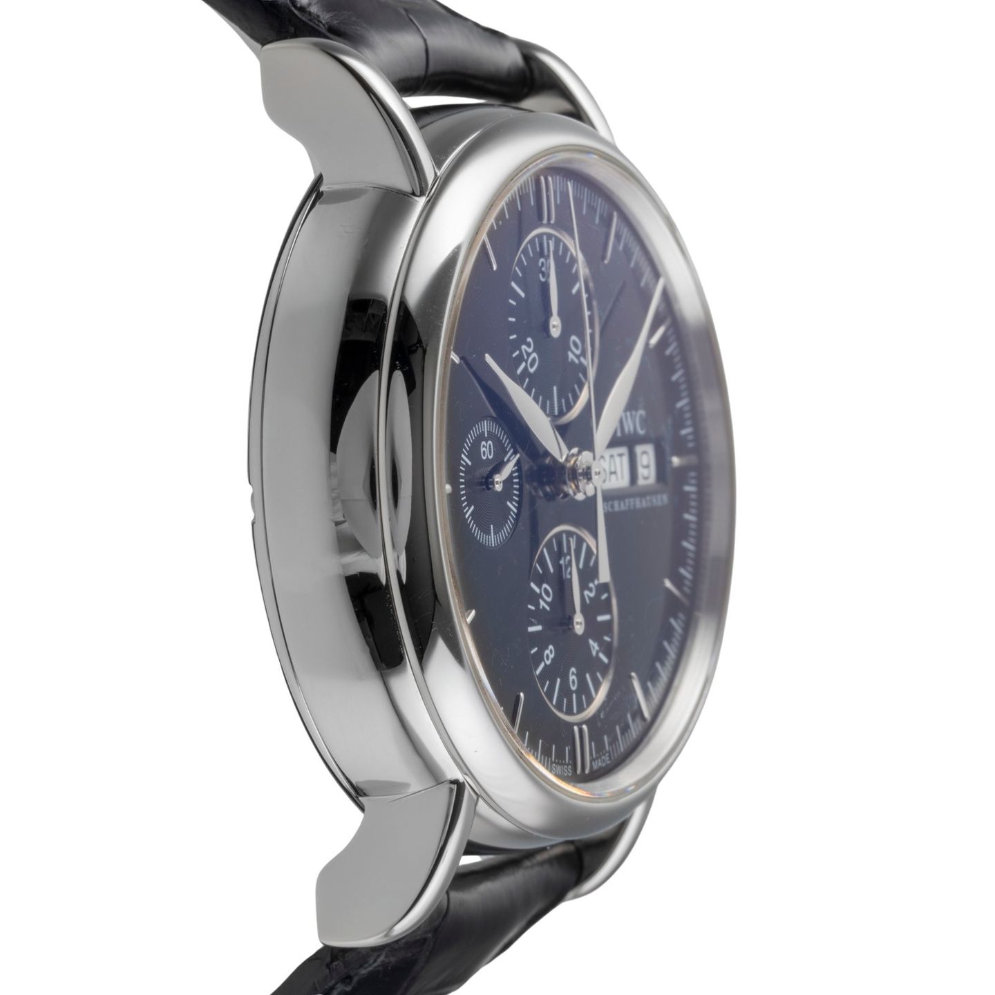 IWC Portofino Chronograph IW378303 (Unknown (random serial)) - Black dial 41 mm Steel case (7/8)